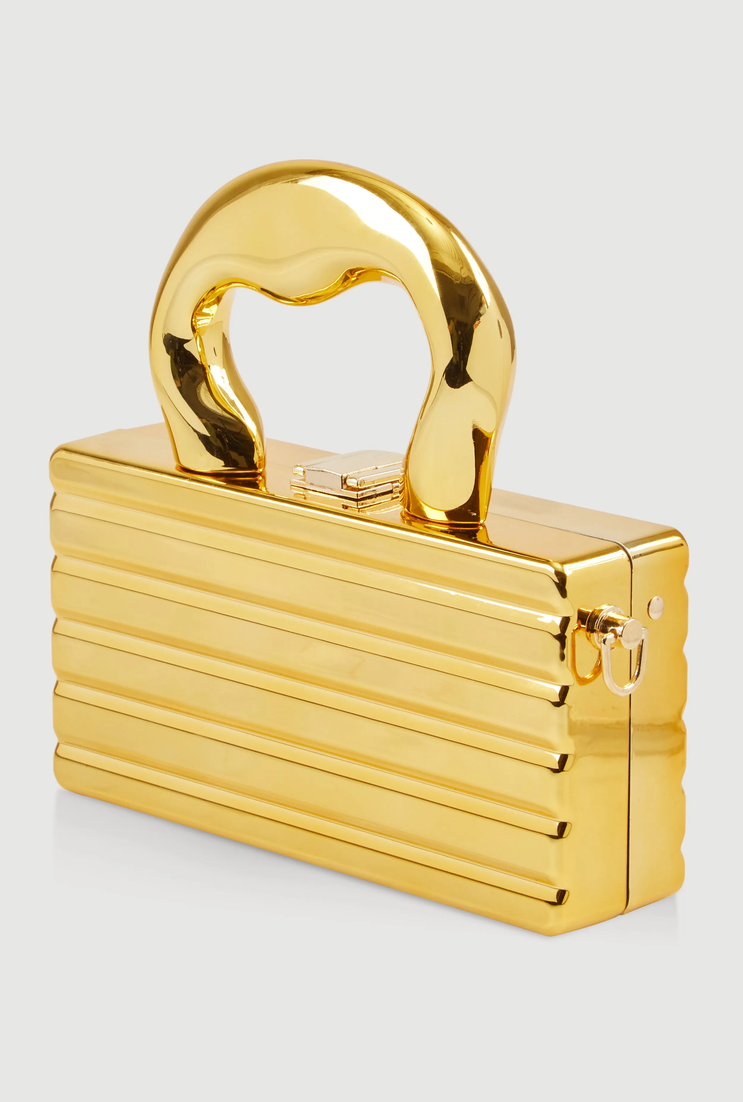 Ribbed Metallic Hard Shell Clutch Purse sold by Rainbow product image thumbnail 5