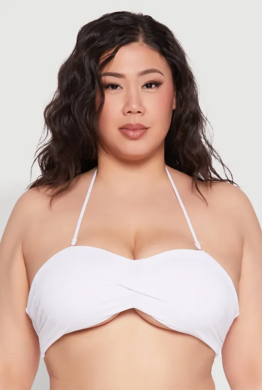 Twist Front Halter Neck Bandeau Bikini Top sold by Rainbow