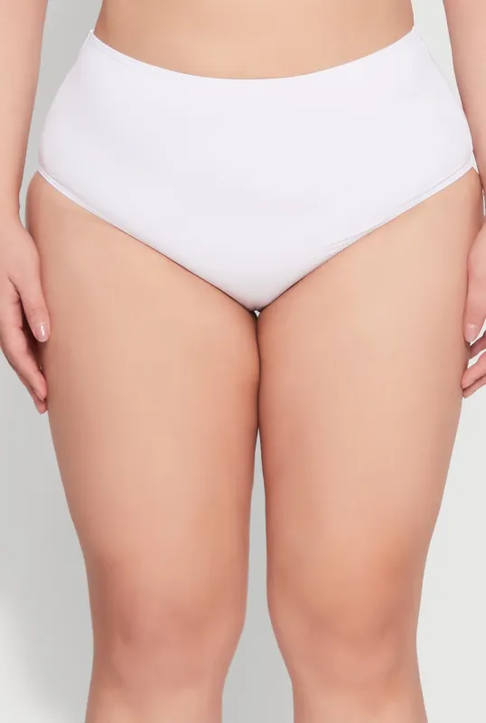 Plus Size High Waisted Hipster Bikini Bottoms sold by Rainbow