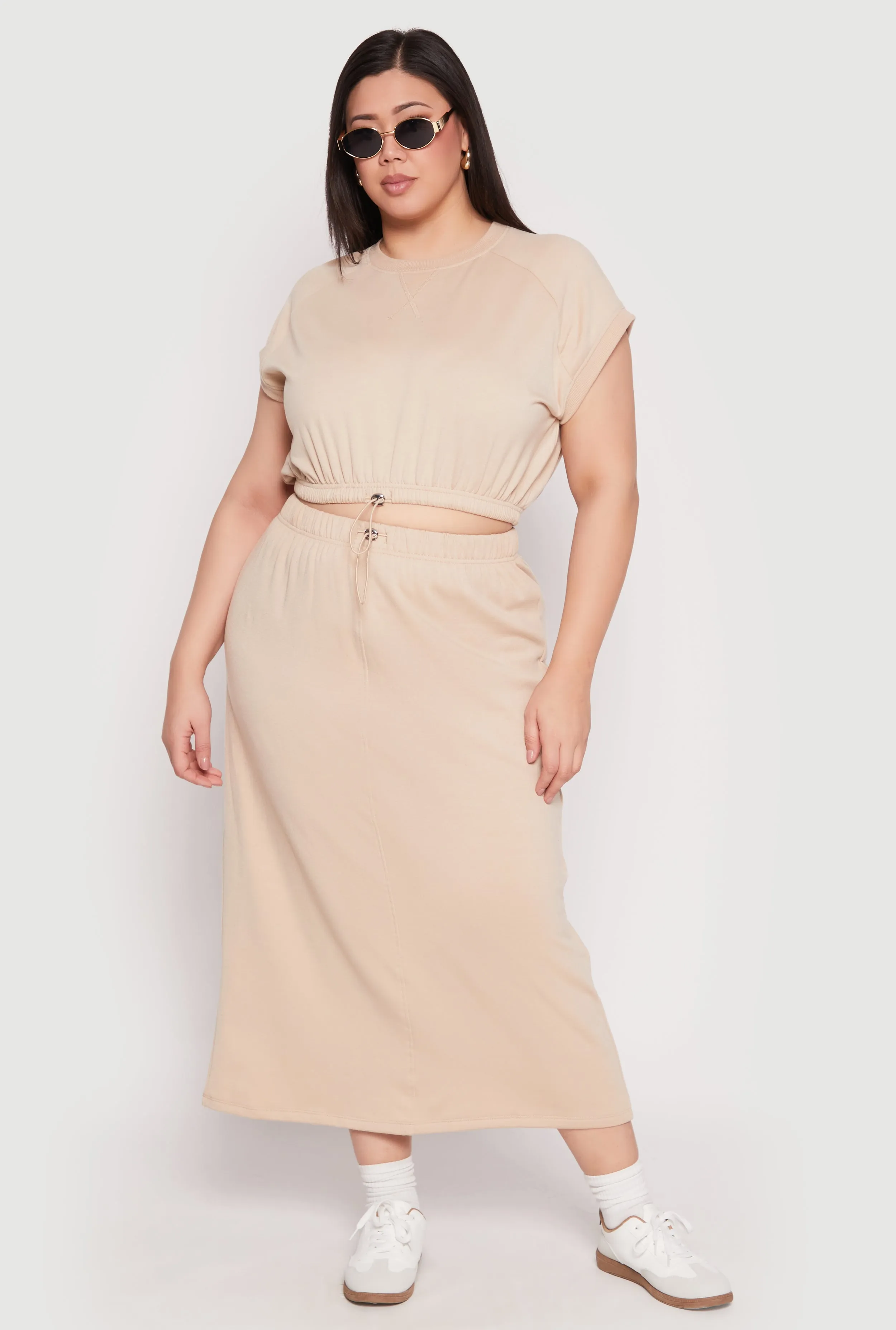 Plus Size Almost Famous Short Sleeve Cropped Sweatshirt sold by Rainbow product image thumbnail 3