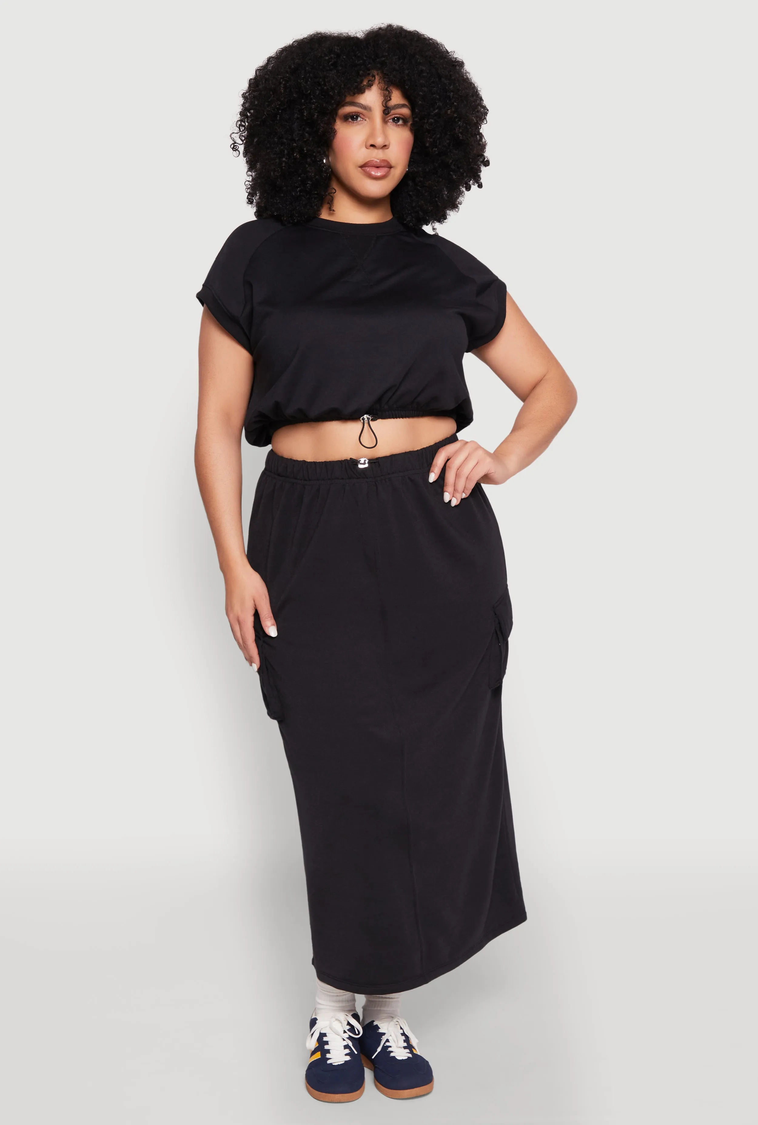 Plus Size Almost Famous Toggle Drawstring Hem Sweatshirt sold by Rainbow product image thumbnail 3