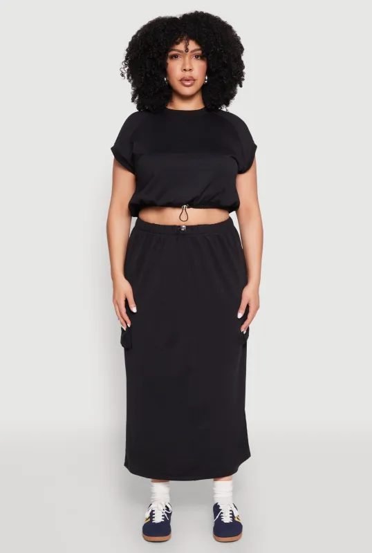 Plus Size Almost Famous Back Slit Cargo Skirt sold by Rainbow