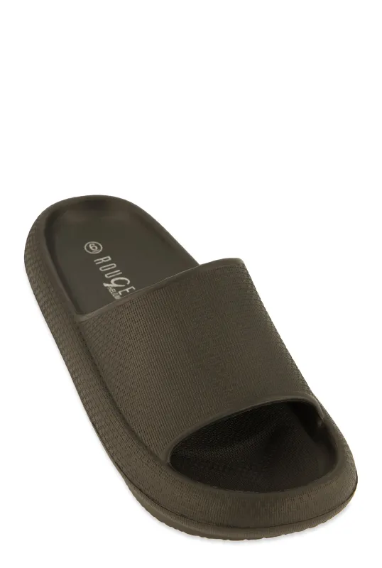 Solid Platform Slide Sandals sold by Rainbow