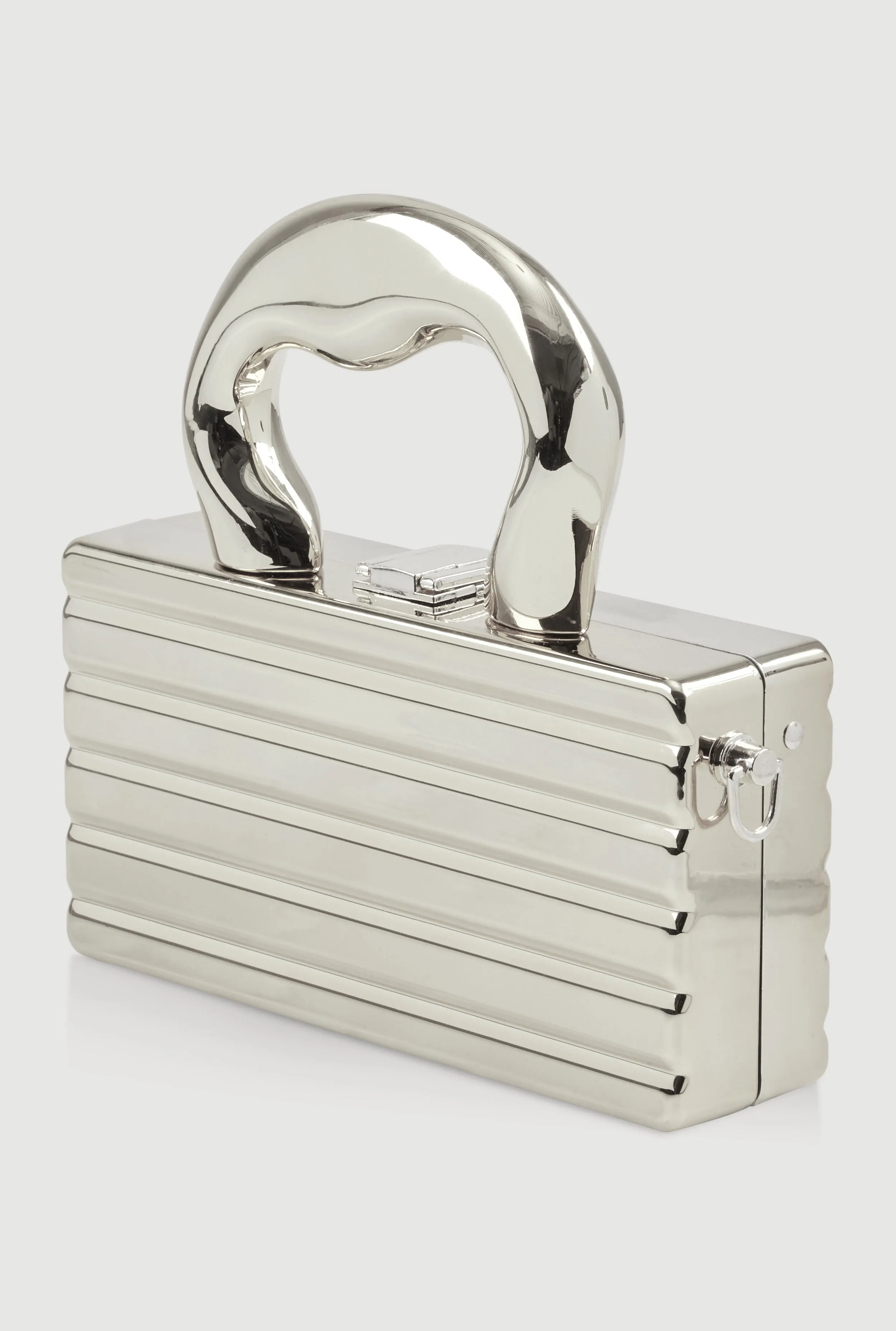 Ribbed Metallic Hard Shell Clutch Purse sold by Rainbow product image thumbnail 5