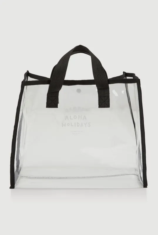 Summer Aloha Holidays Life And Travel Clear Tote Bag sold by Rainbow