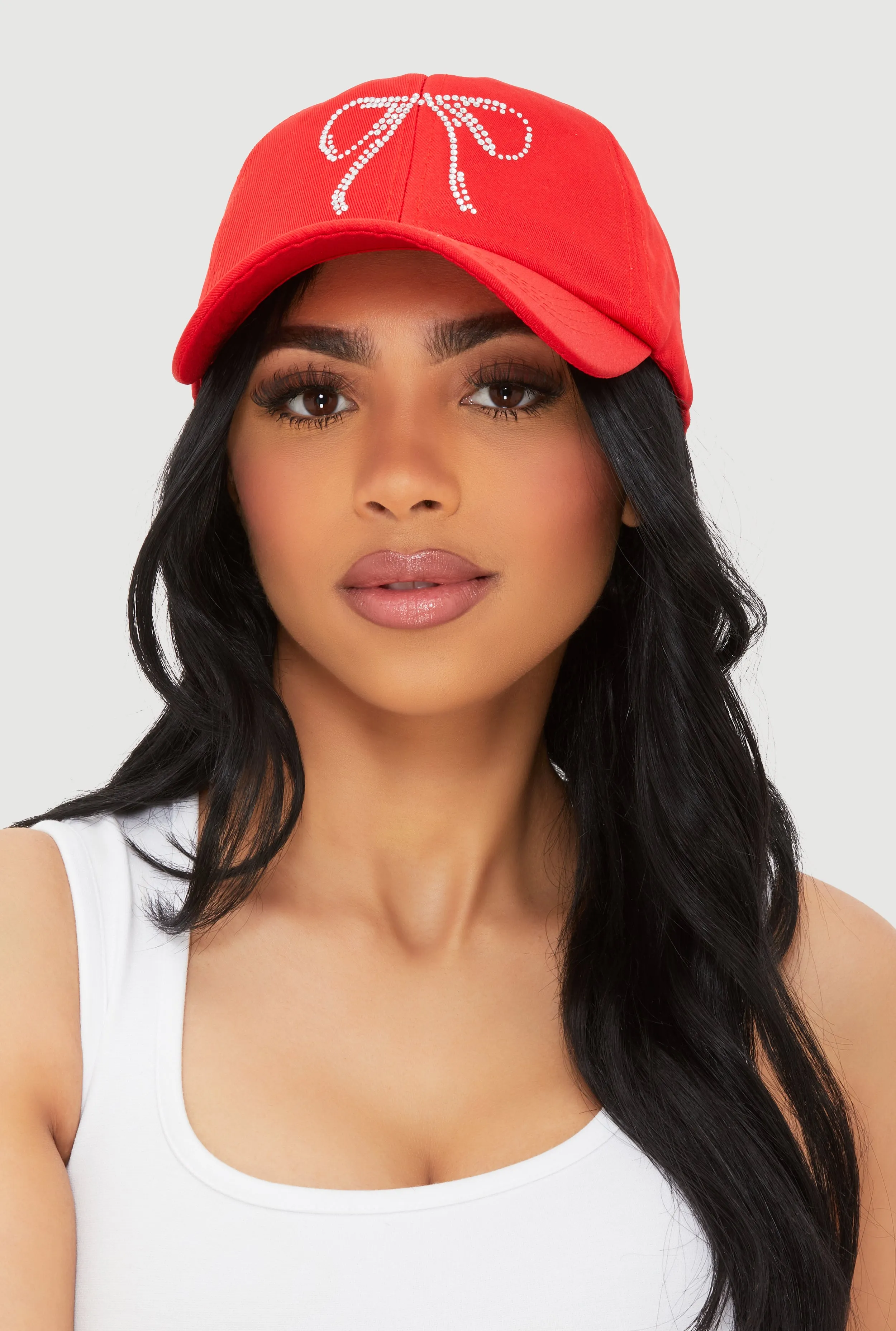 Rhinestone Bow Baseball Cap sold by Rainbow product image thumbnail 2