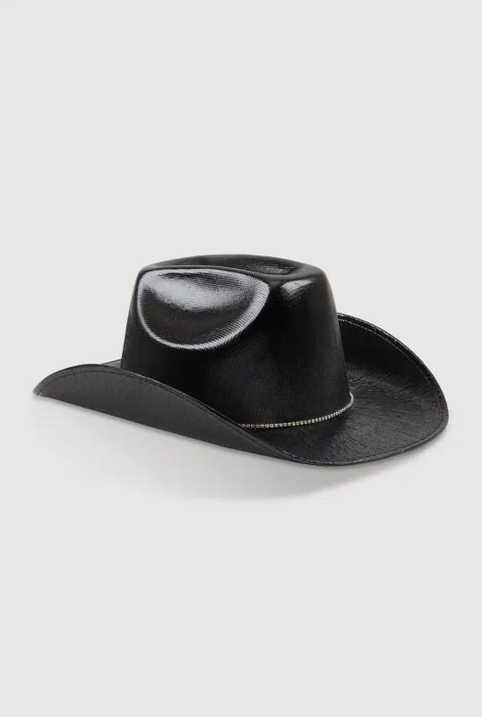 Rhinestone Chin Strap Cowboy Hat sold by Rainbow