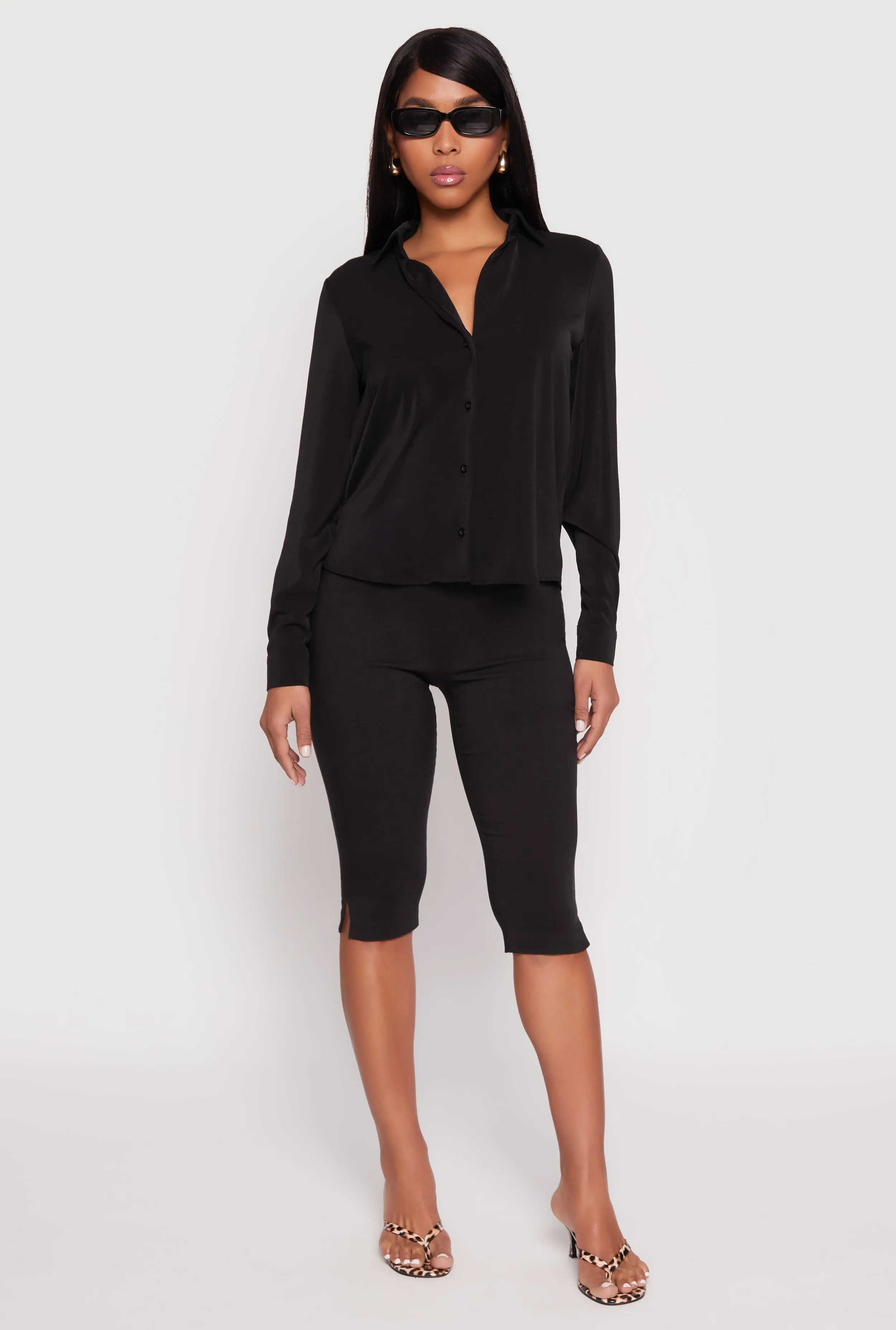 Crepe Knit Button Front Shirt sold by Rainbow product image thumbnail 3