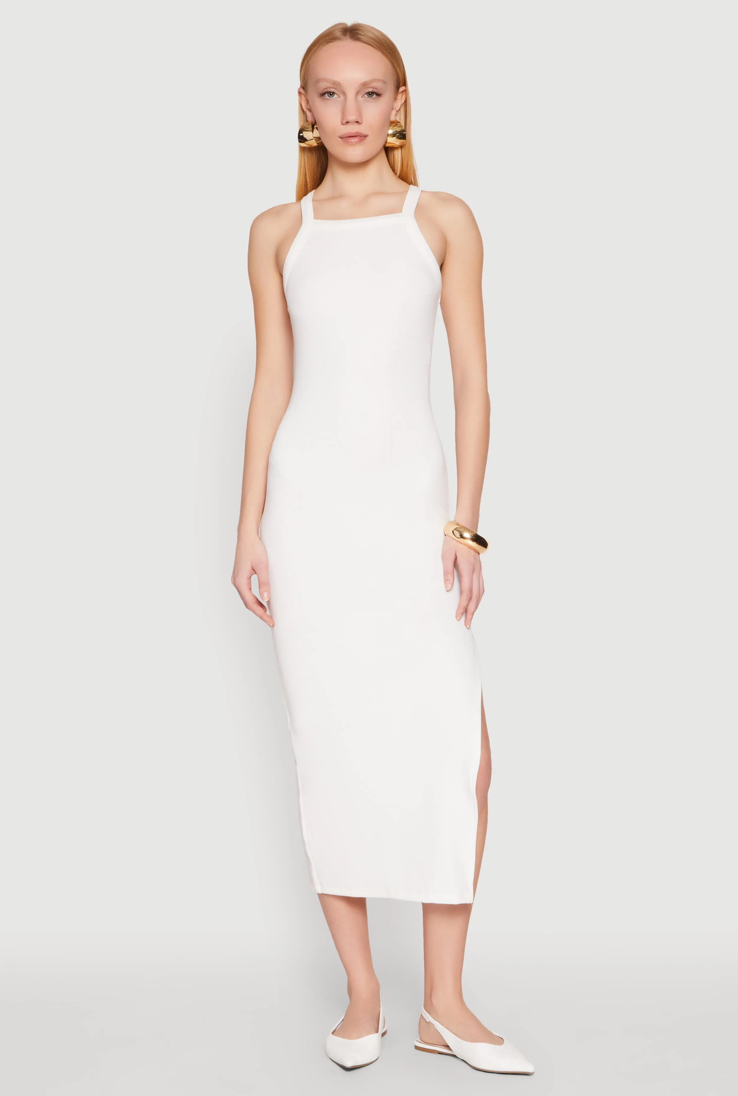 Iris Ribbed Knit Side Slit Dress sold by Rainbow product image thumbnail 2