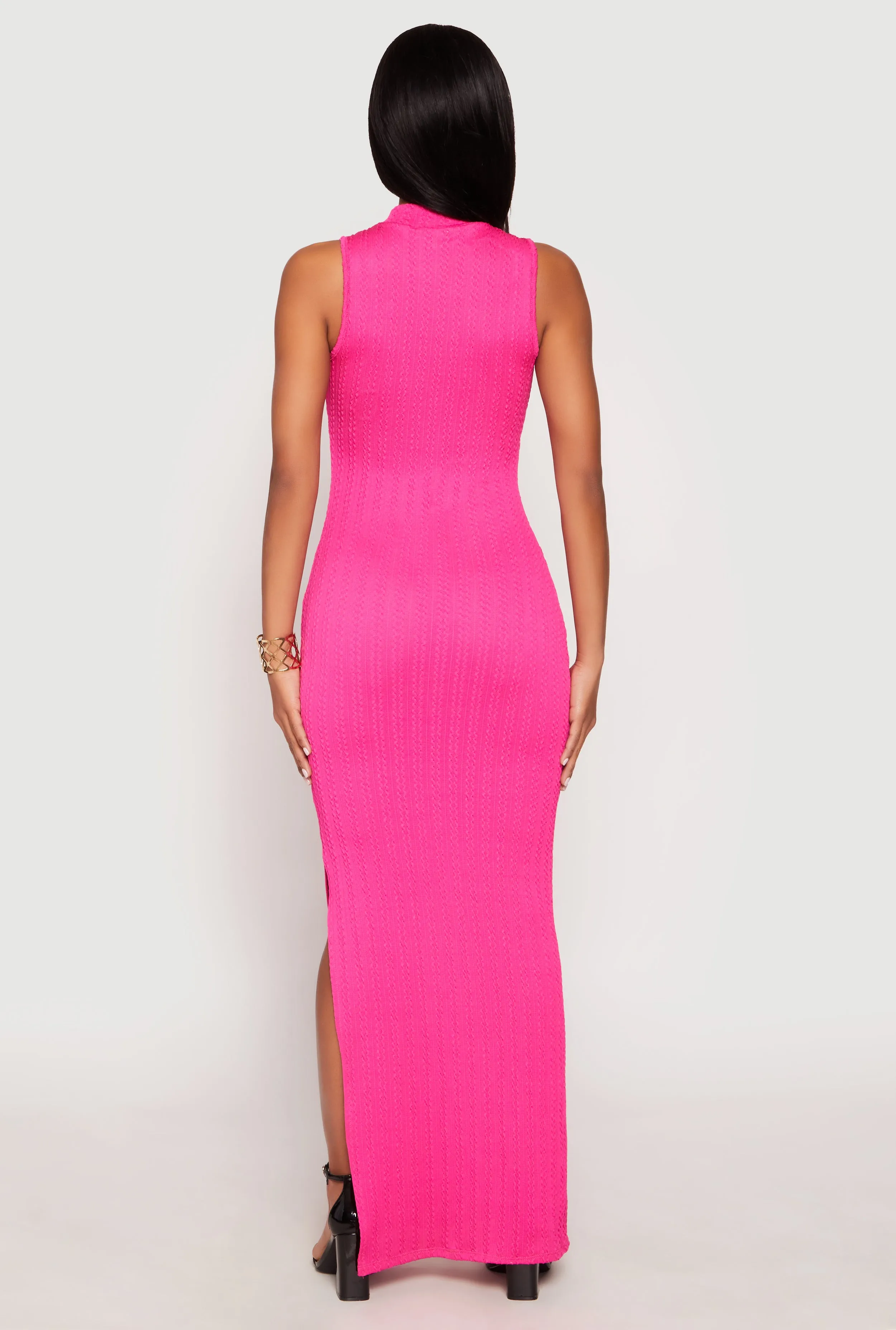 Textured Knit Turtleneck Maxi Dress sold by Rainbow product image thumbnail 5