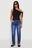 Textured Knit Tie Strap One Shoulder Top sold by Rainbow