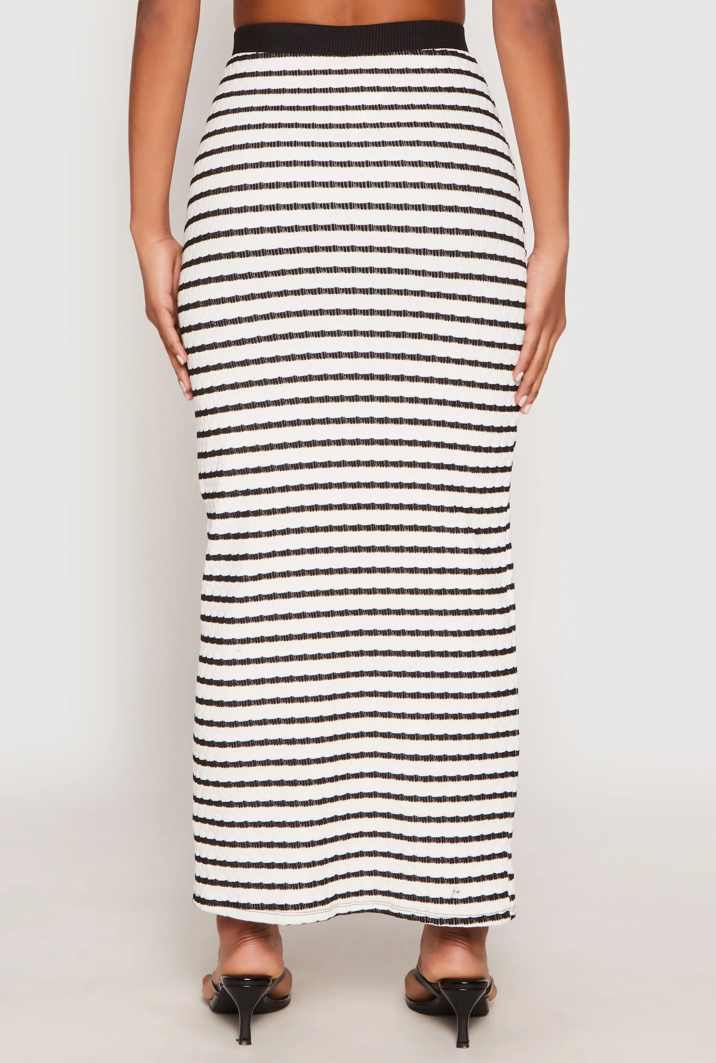 Striped Textured Knit Maxi Skirt sold by Rainbow product image thumbnail 5