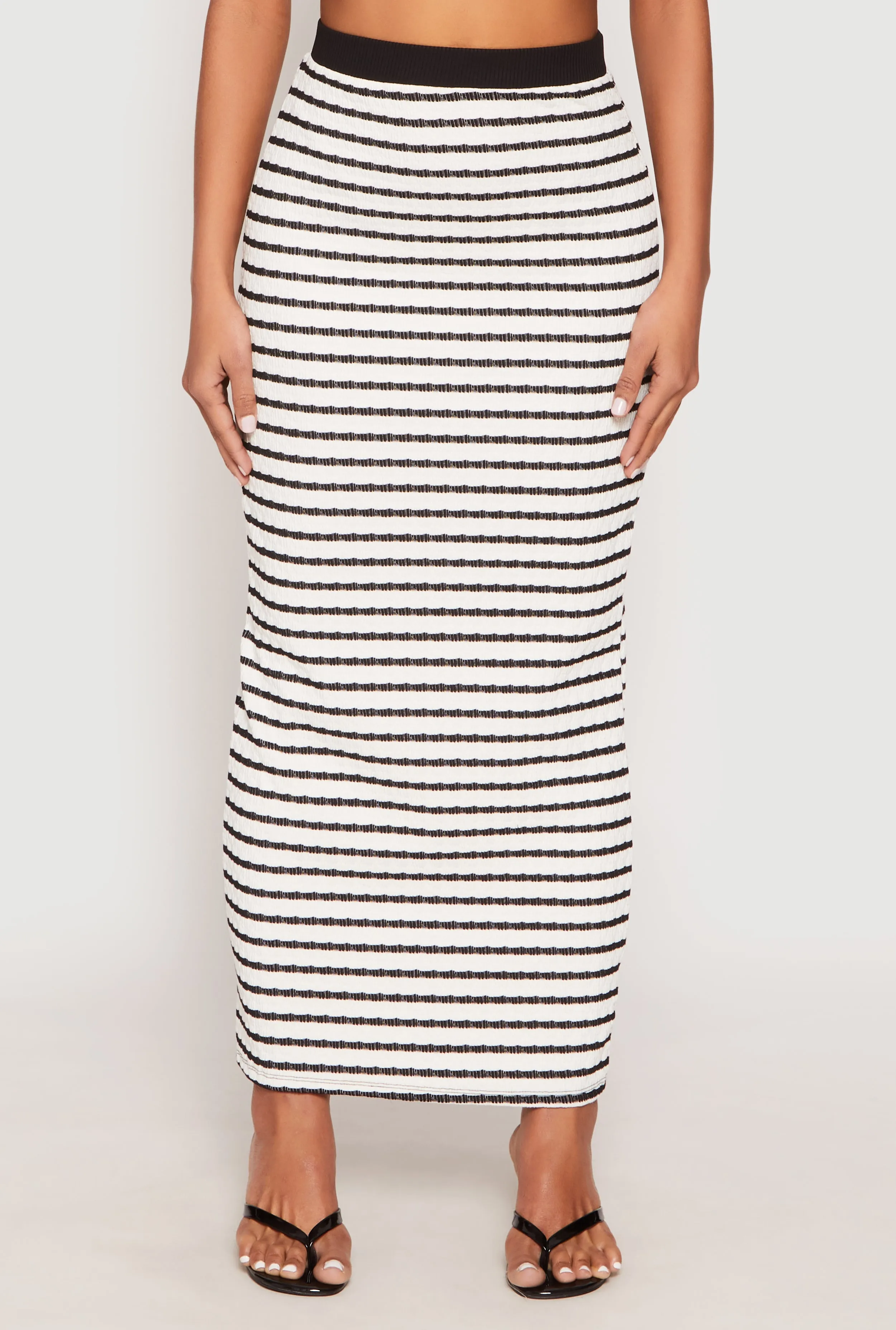 Striped Textured Knit Maxi Skirt sold by Rainbow product image thumbnail 3
