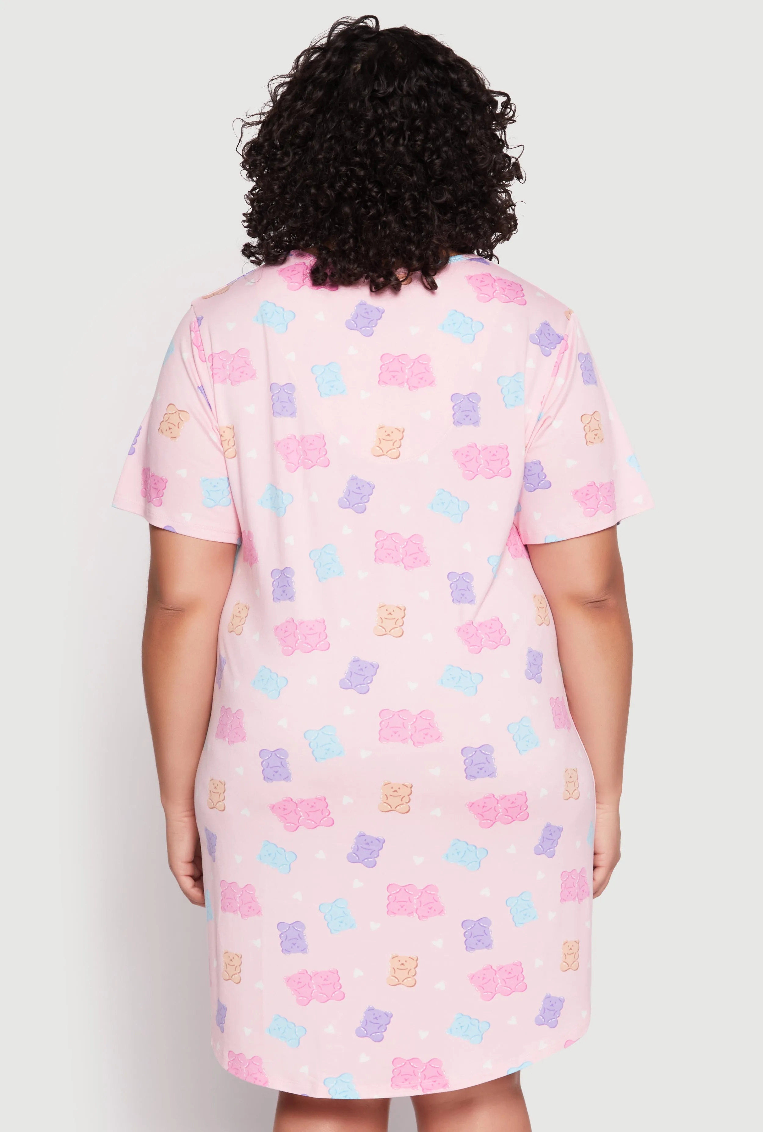 Plus Size Gummy Bear Print Short Sleeve Sleepshirt sold by Rainbow product image thumbnail 2