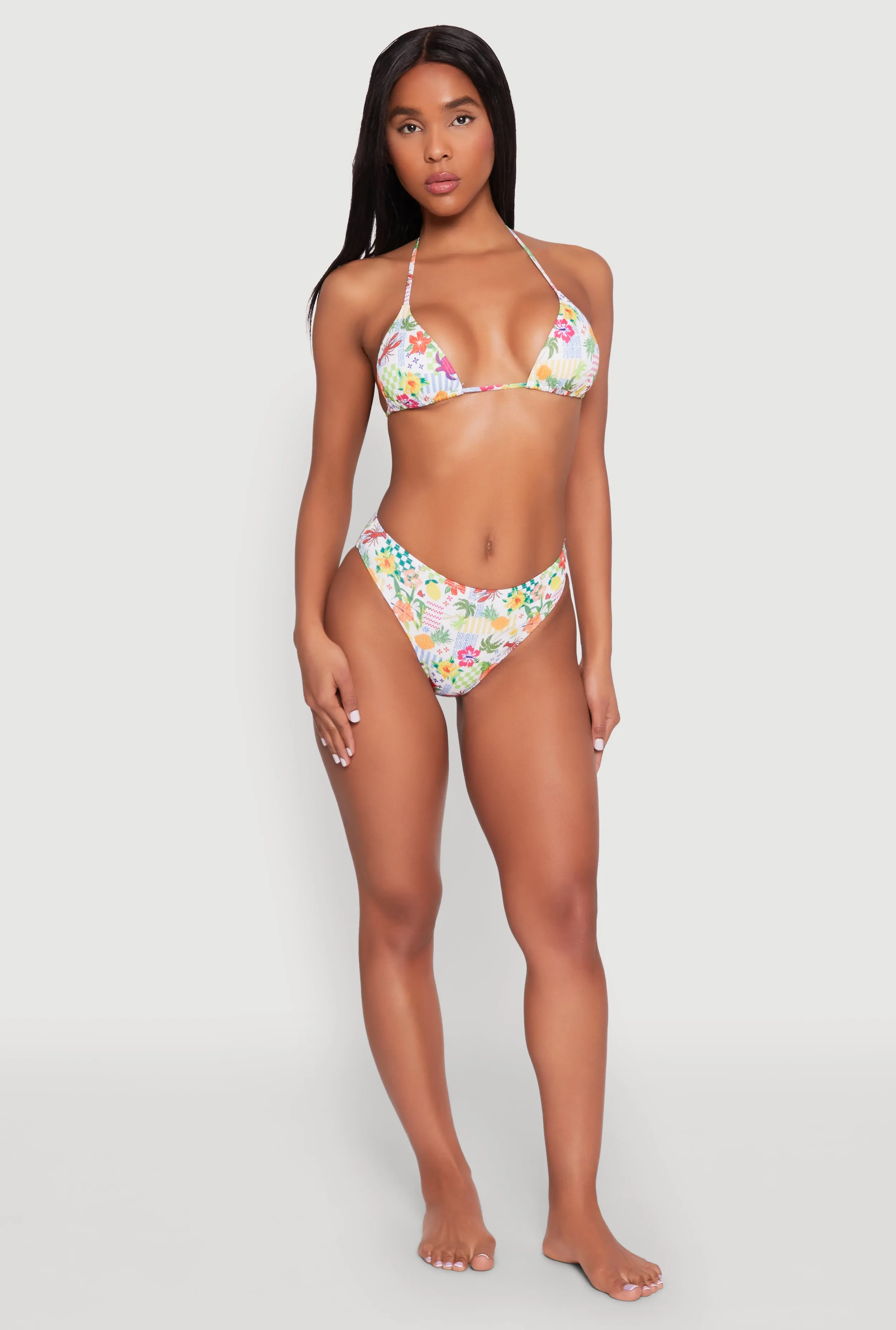 Tropical Floral Print Swim Bikini Top sold by Rainbow product image thumbnail 2