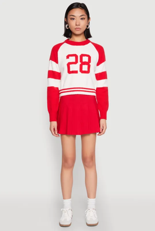 Daisy 28 Varsity Stripe Graphic Sweater sold by Rainbow