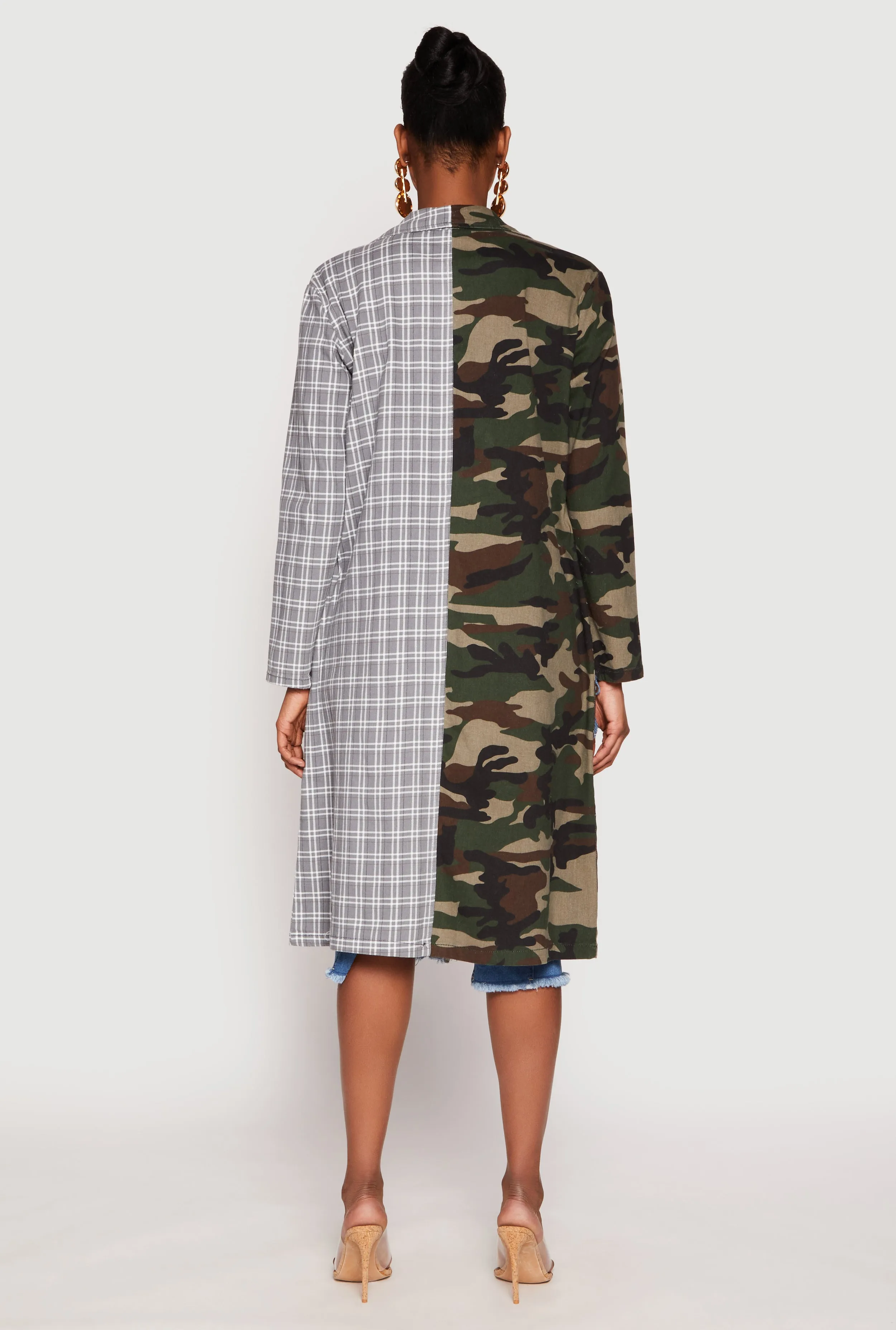 Spoon Jeans LA Chenille Patch Camo Plaid Coat sold by Rainbow product image thumbnail 3