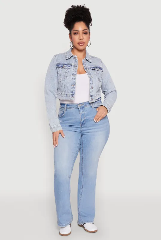 Plus Size WAX Cropped Jean Jacket sold by Rainbow