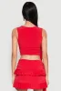 Ruffle Draped Ruched Crop Top sold by Rainbow