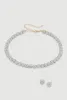 Cubic Zirconia Beaded Necklace and Stud Earrings sold by Rainbow