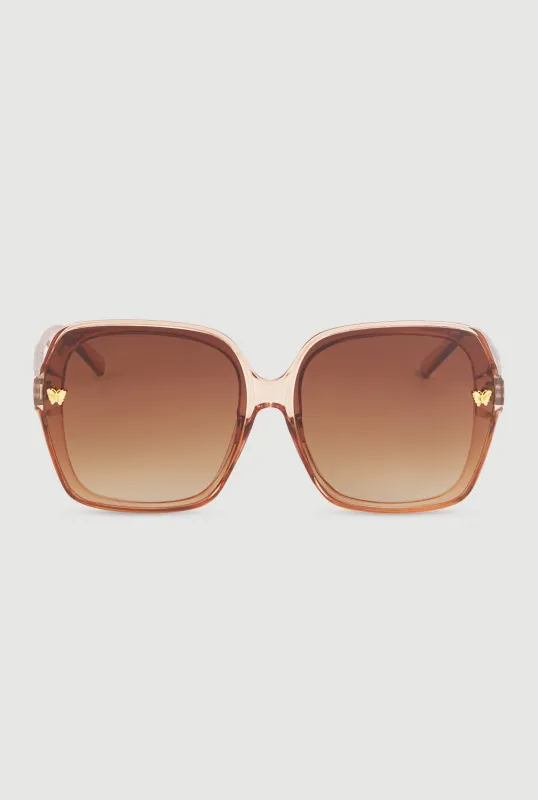 Butterfly Studded Square Sunglasses sold by Rainbow