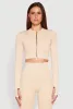 Daisy Ribbed Knit Cropped Track Jacket sold by Rainbow