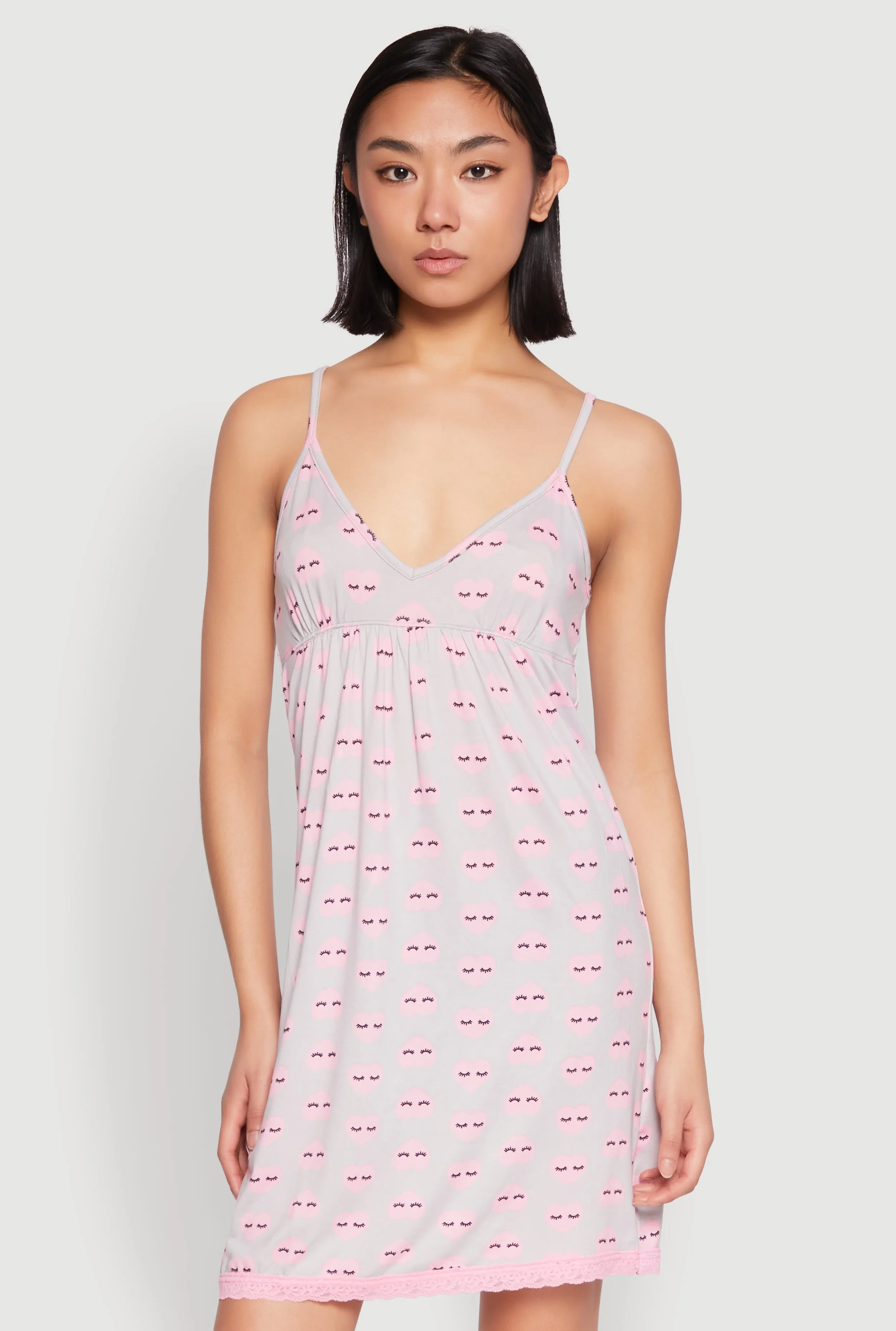 Soft Knit Heart Graphic Print Cami Nightgown sold by Rainbow product image thumbnail 2