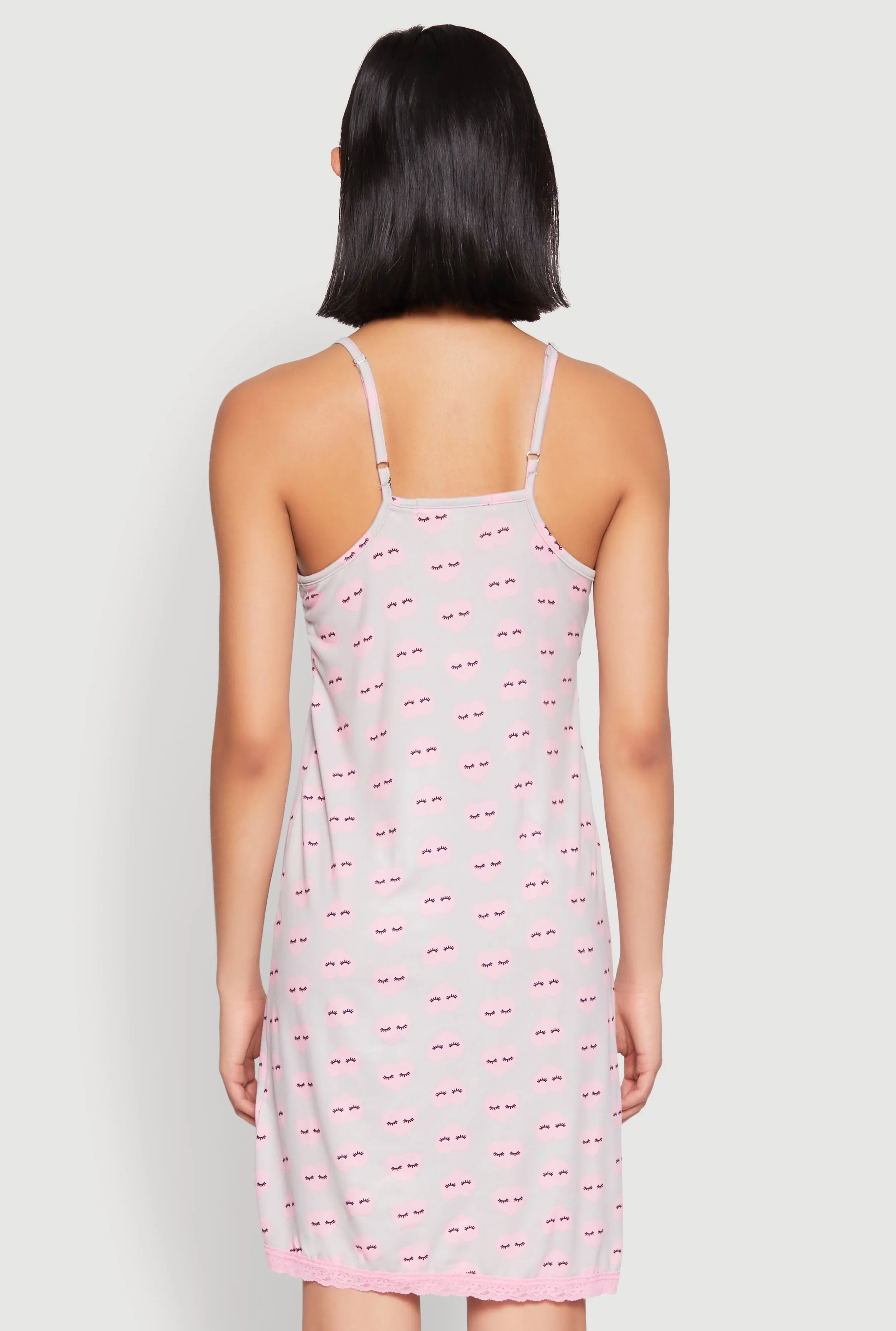 Soft Knit Heart Graphic Print Cami Nightgown sold by Rainbow product image thumbnail 3