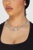Box Clasp Chain Link Necklace with Stud Earrings sold by Rainbow