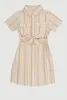 Girls Striped Tie Waist Belt Shirt Dress sold by Rainbow