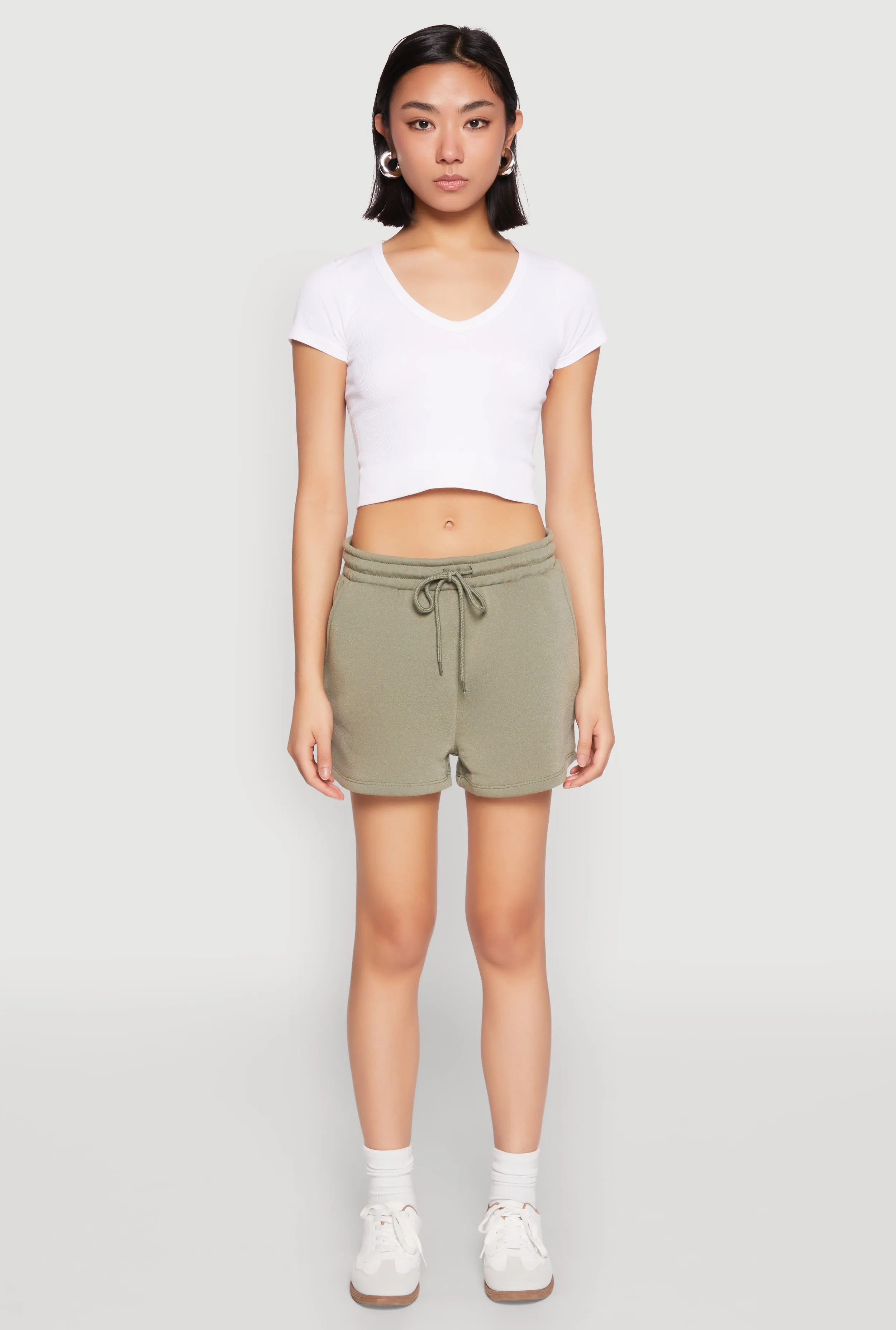 High Waist Drawstring Sweatshorts sold by Rainbow