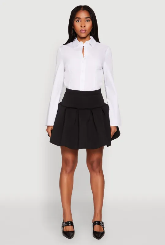 Scuba Drop Waist Pleated Skirt sold by Rainbow