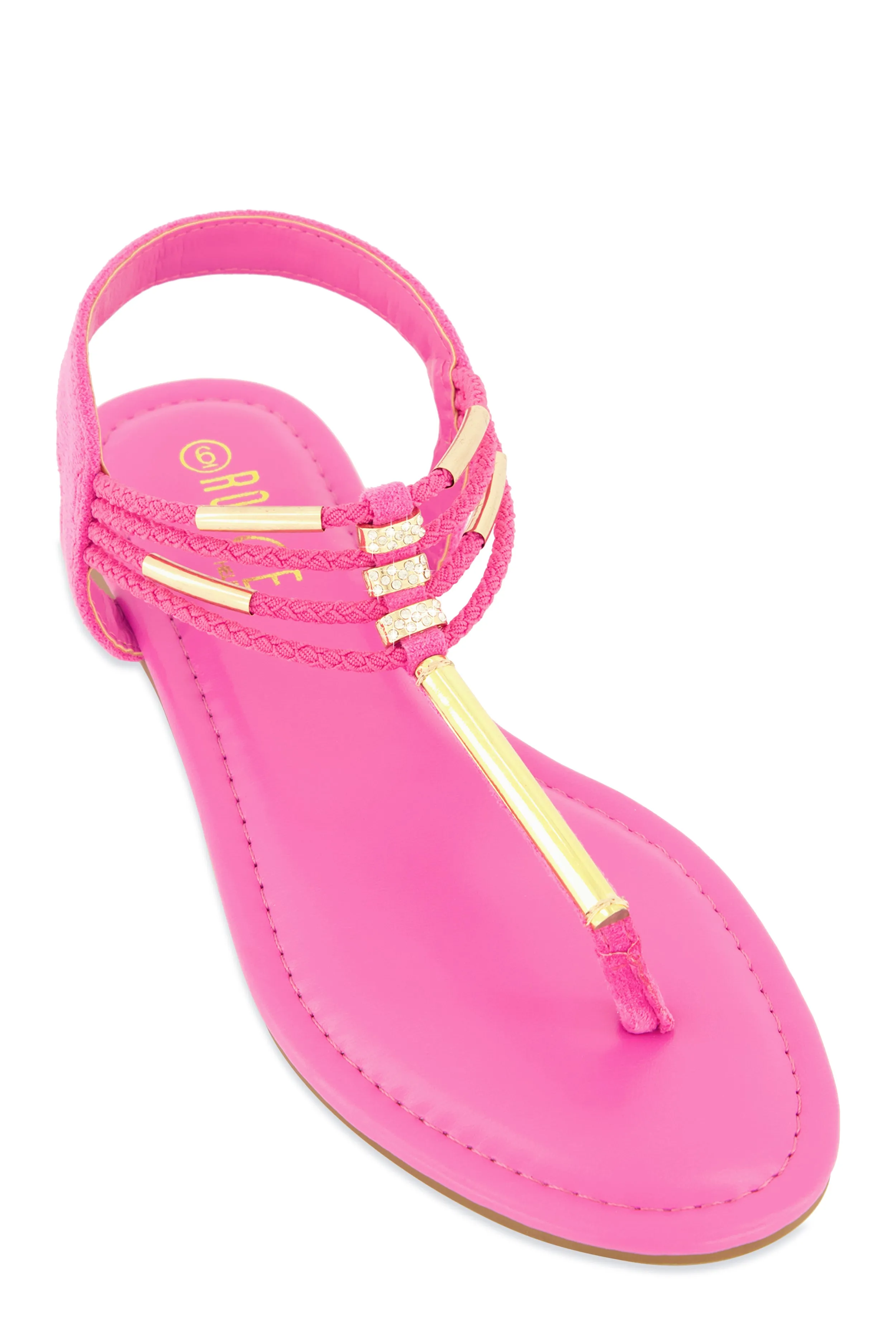 Metallic Detail Corded Thong Sandals sold by Rainbow