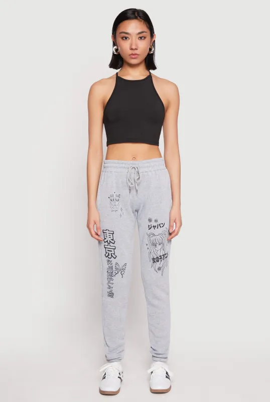 Anime Graphic Print Sweatpants sold by Rainbow