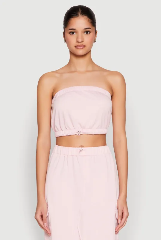 Almost Famous Toggle Drawstring Bandeau Top sold by Rainbow