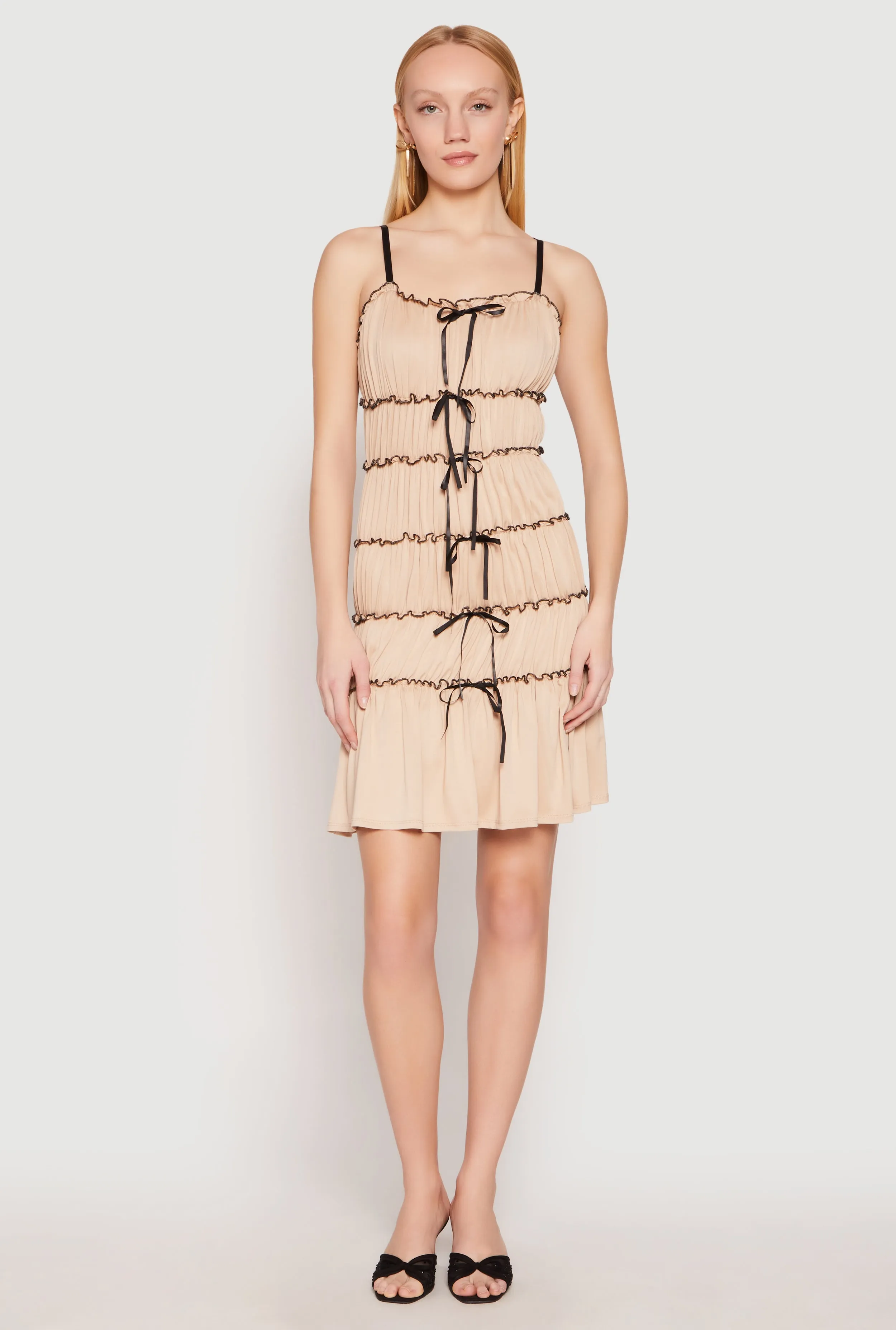 Almost Famous Bow Contrast Tiered Dress sold by Rainbow product image thumbnail 2