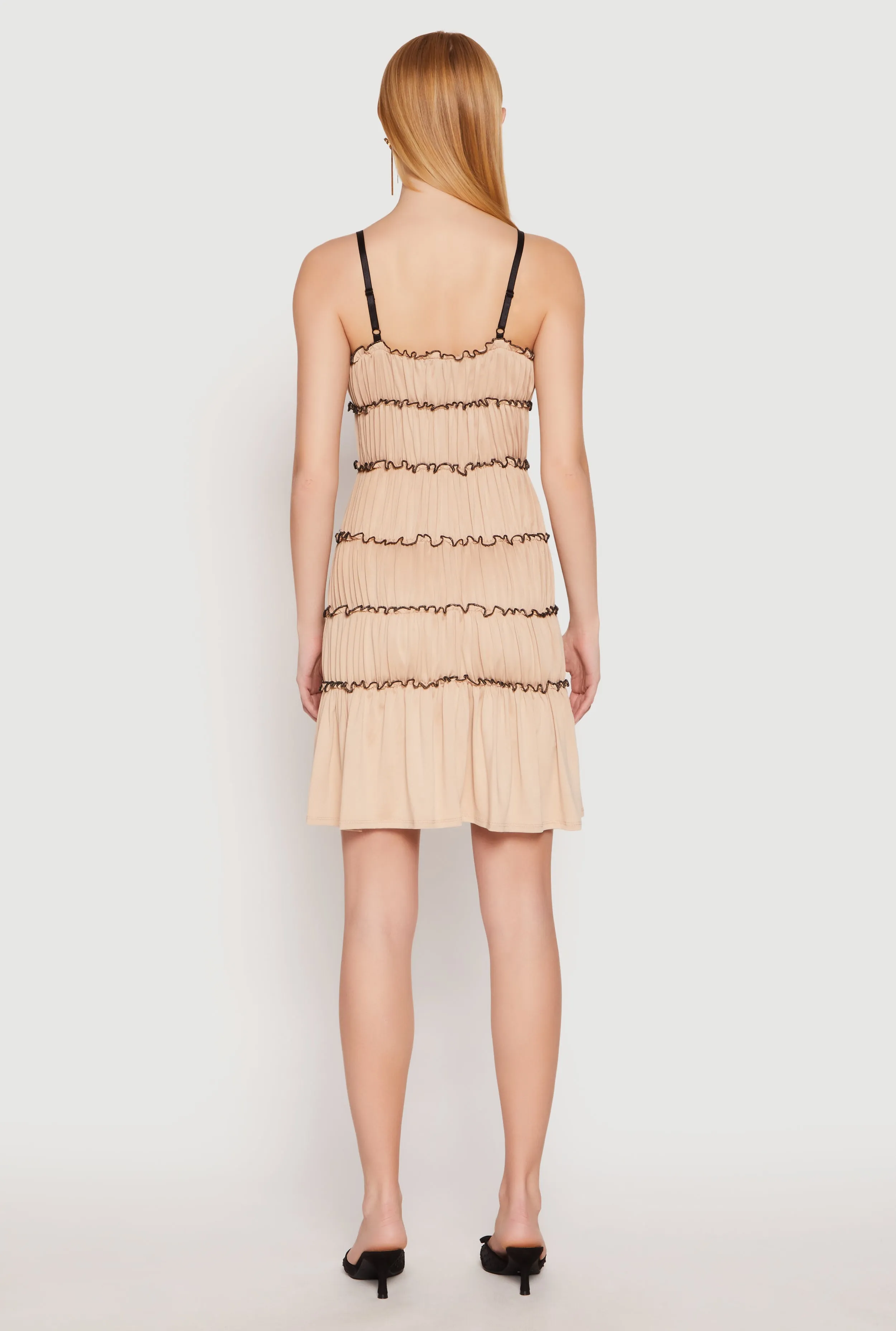 Almost Famous Bow Contrast Tiered Dress sold by Rainbow product image thumbnail 5