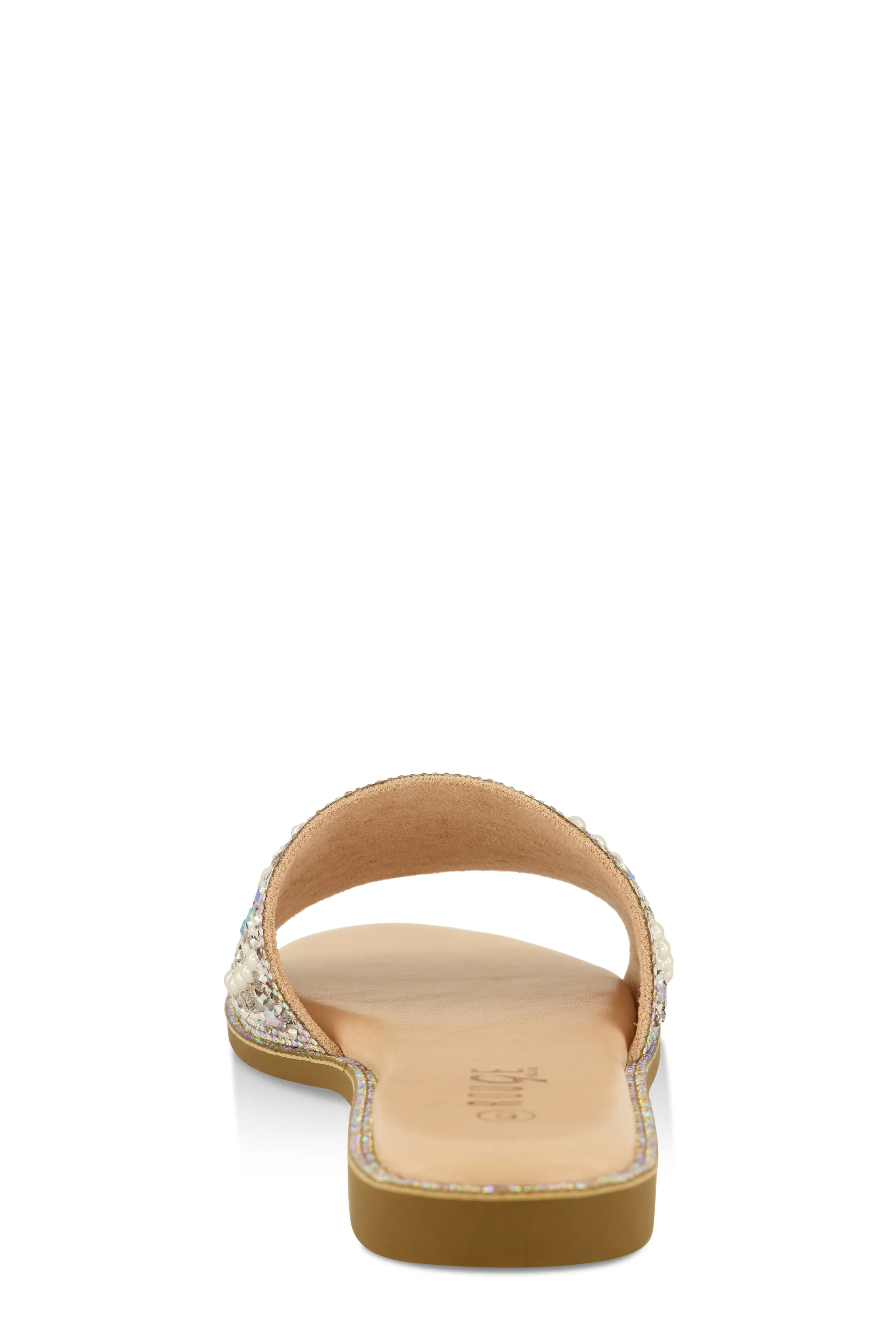Faux Pearl Rhinestone Embellished Slide Sandals sold by Rainbow product image thumbnail 3