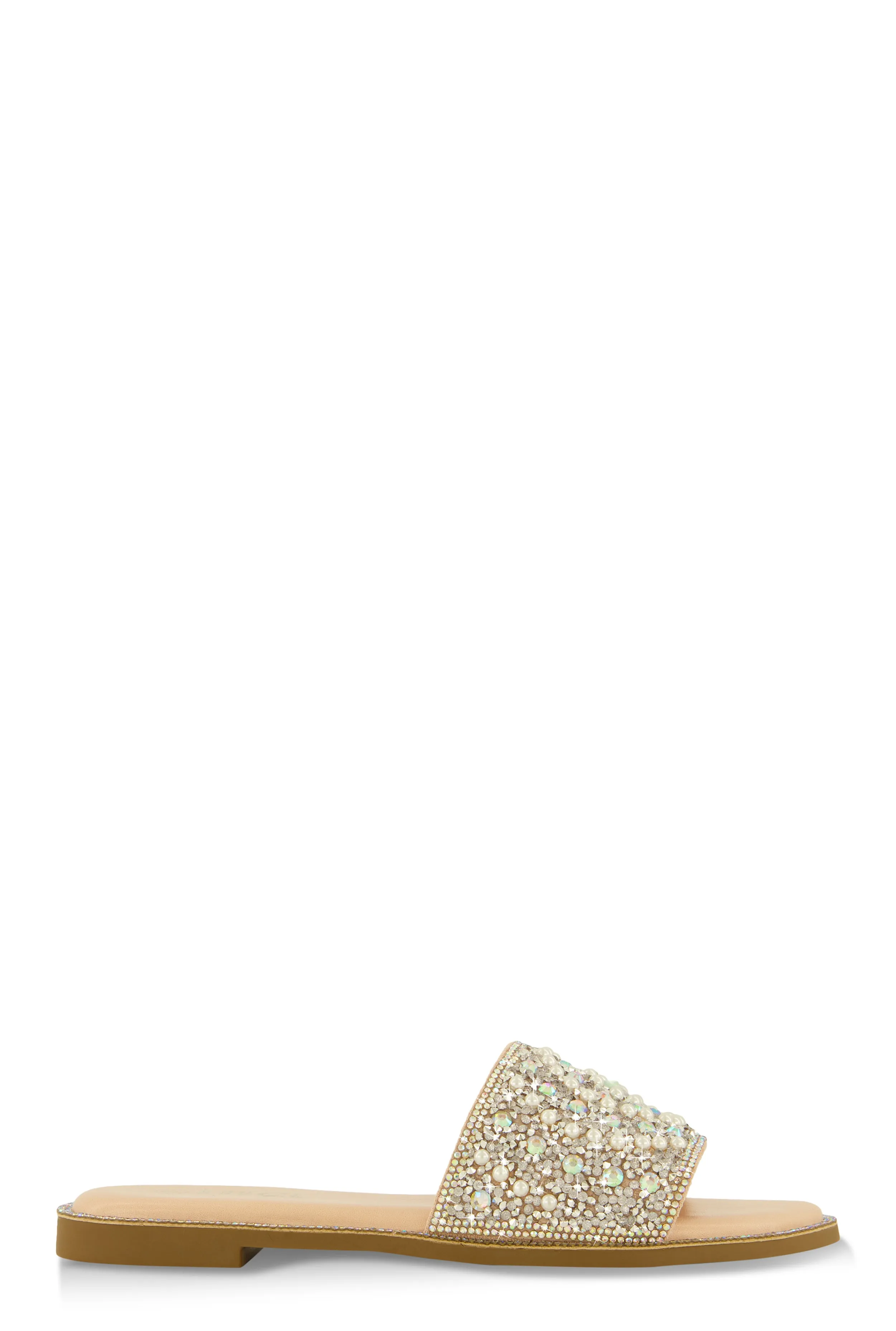 Faux Pearl Rhinestone Embellished Slide Sandals sold by Rainbow product image thumbnail 2