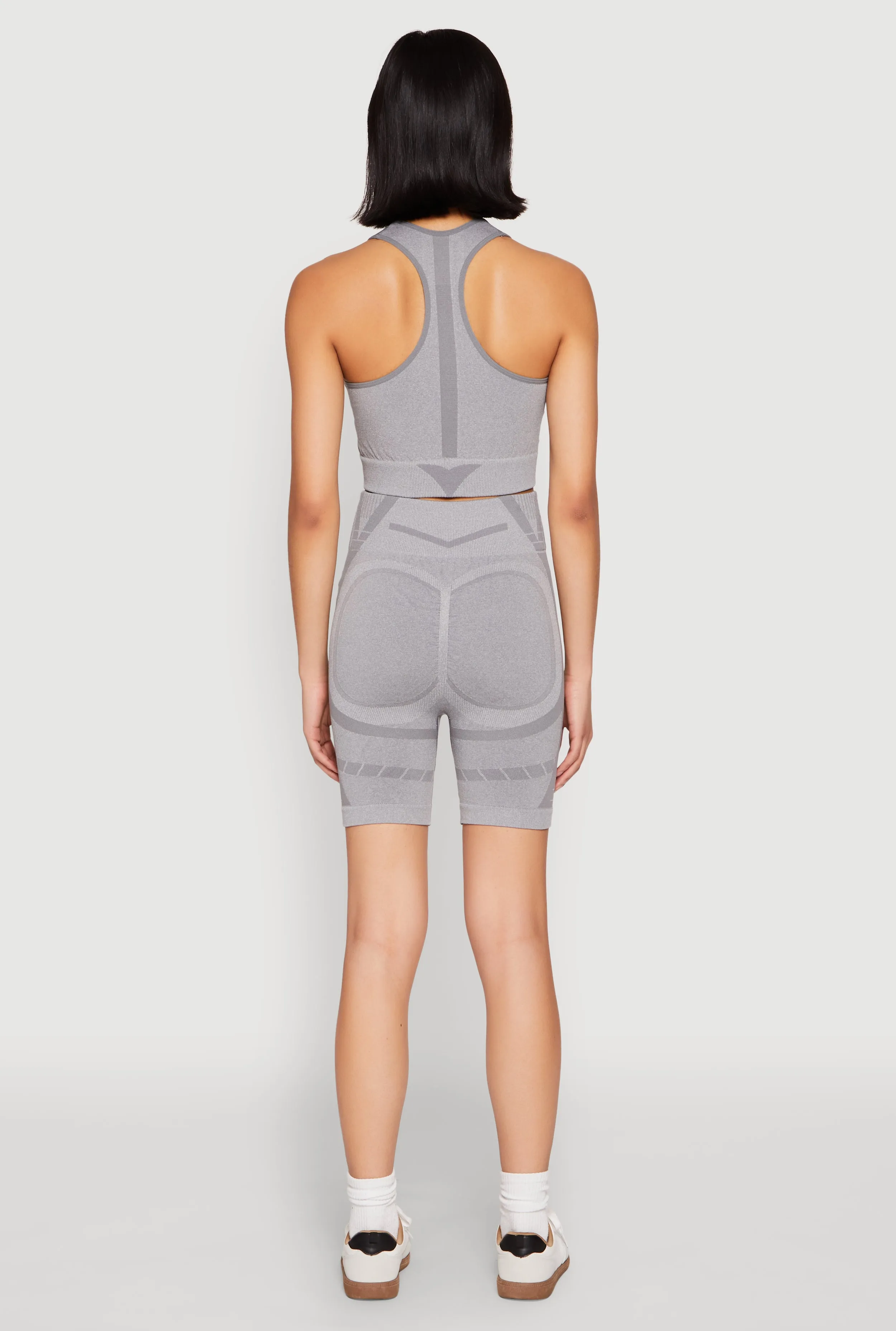 Seamless Rib Knit Two Tone Racerback Tank Top and Shorts sold by Rainbow product image thumbnail 5