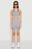 Seamless Rib Knit Two Tone Racerback Tank Top and Shorts sold by Rainbow