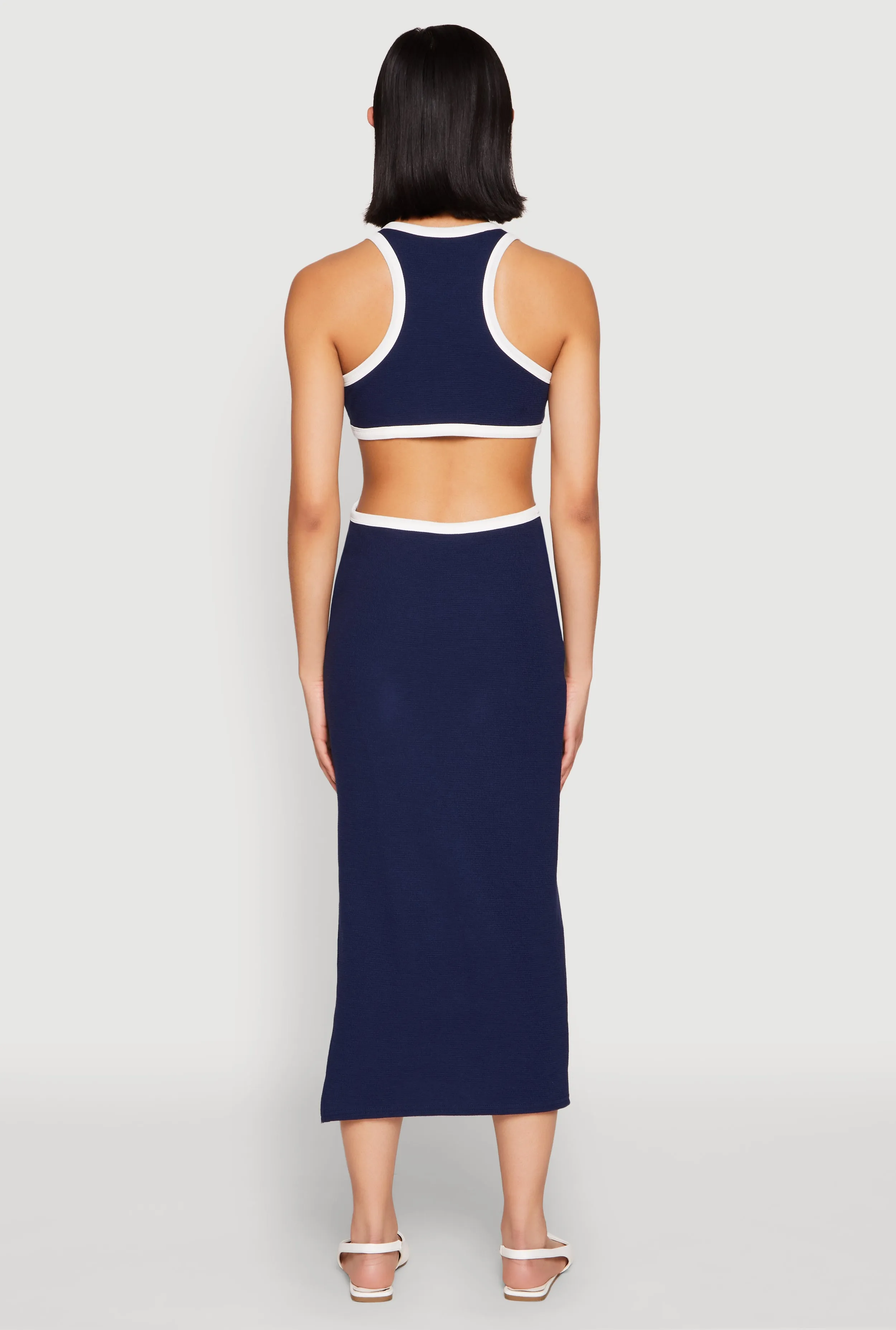 Contrast Trim Cut Out Tank Dress sold by Rainbow product image thumbnail 5