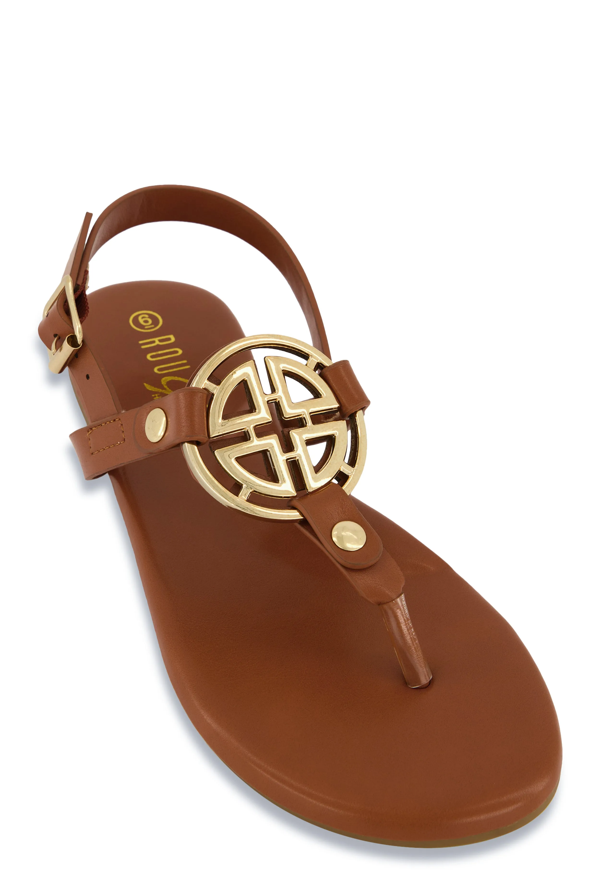 Geometric Pendant Ankle Strap Thong Sandals sold by Rainbow