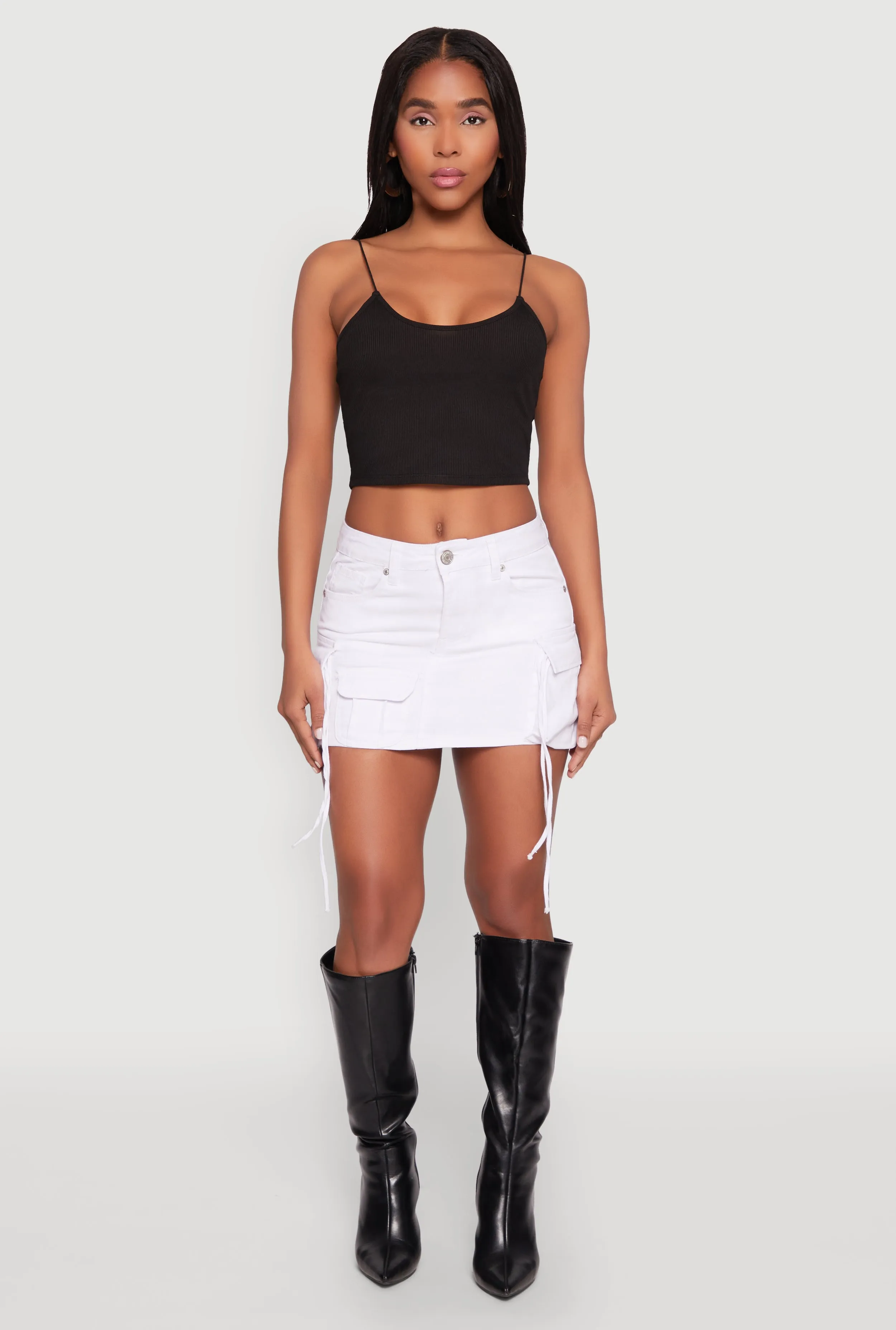 VIP Acid Wash Denim Cargo Skirt sold by Rainbow product image thumbnail 2