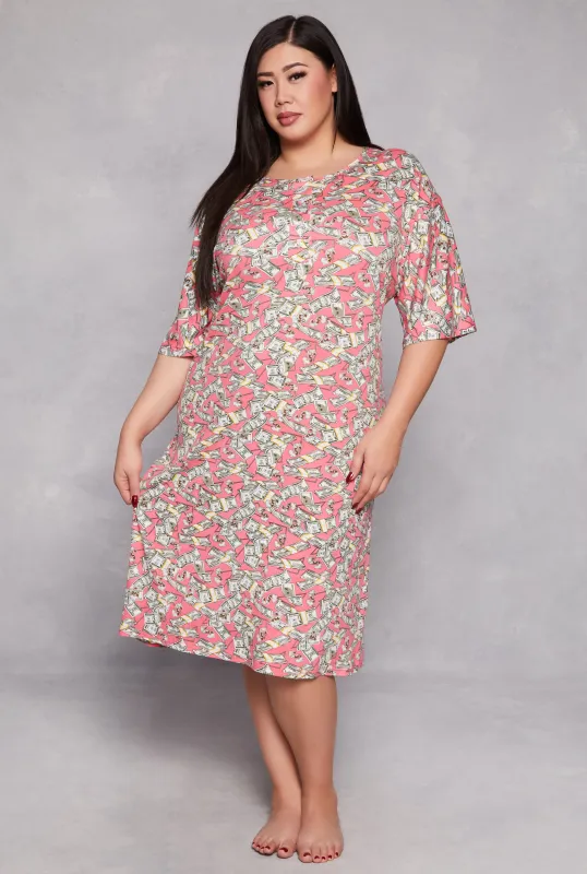 Plus Size Graphic Print Sleepshirt sold by Rainbow