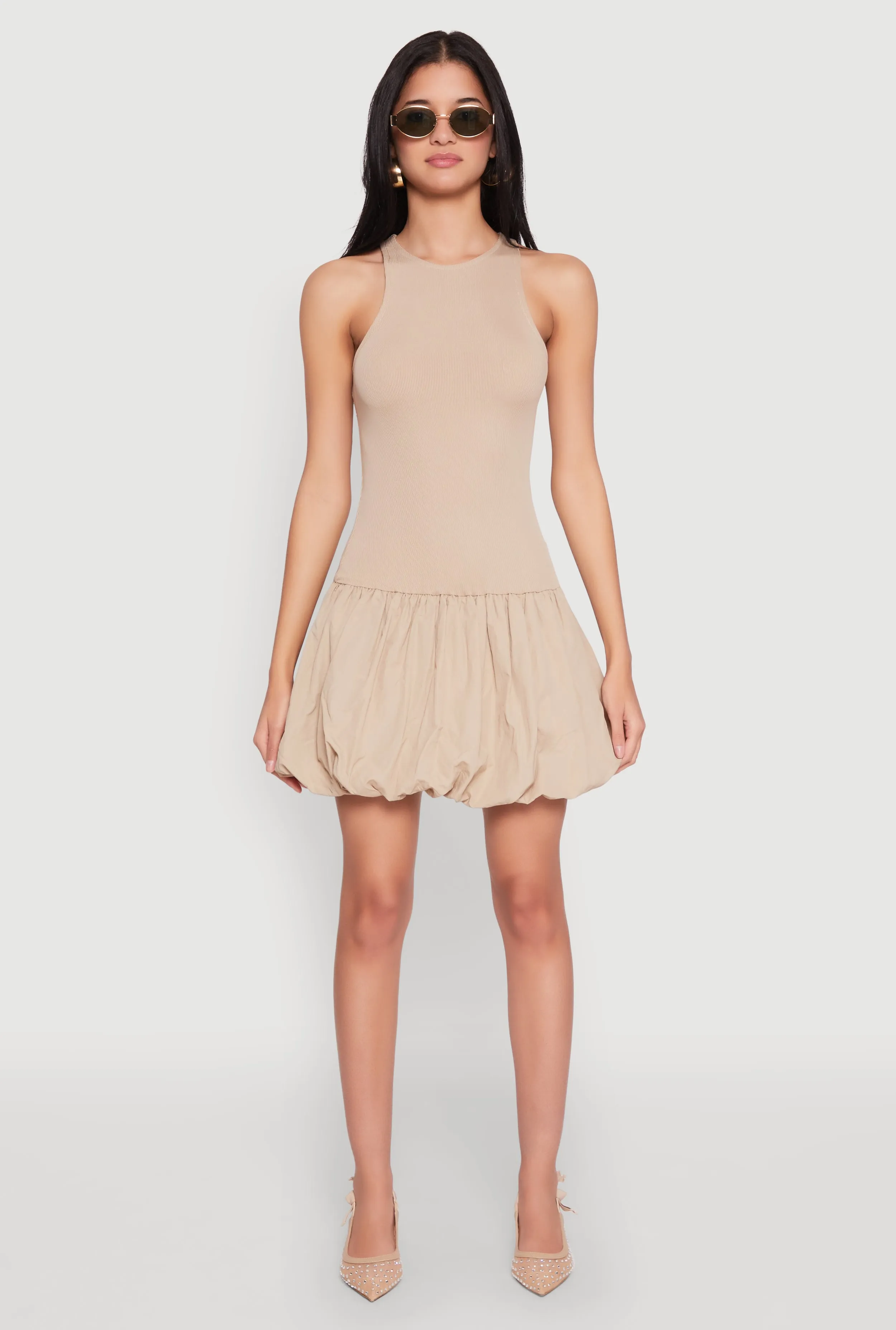 Almost Famous Racerback Tank Bubble Hem Dress sold by Rainbow