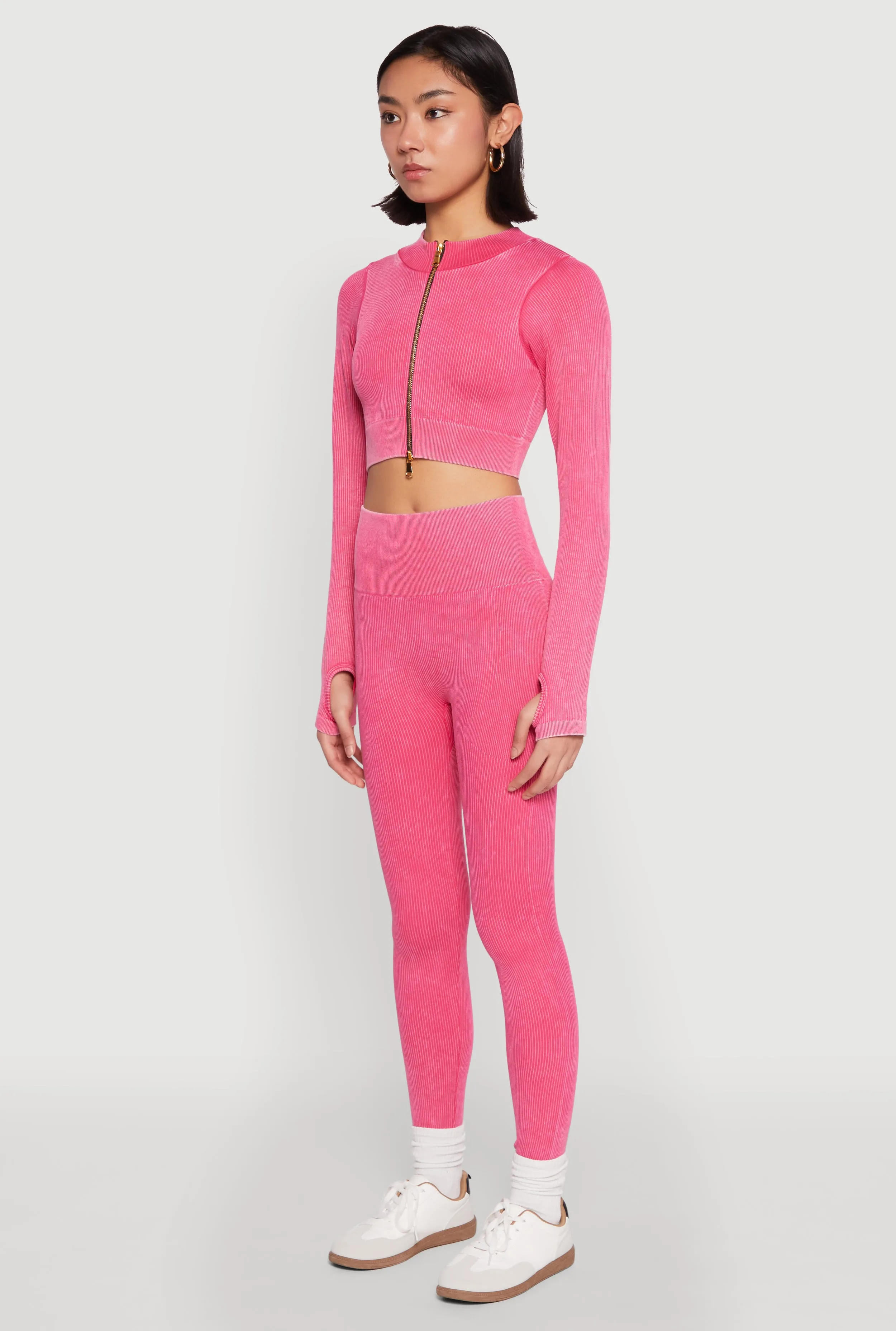 Daisy Ribbed Knit Cropped Track Jacket sold by Rainbow product image thumbnail 5