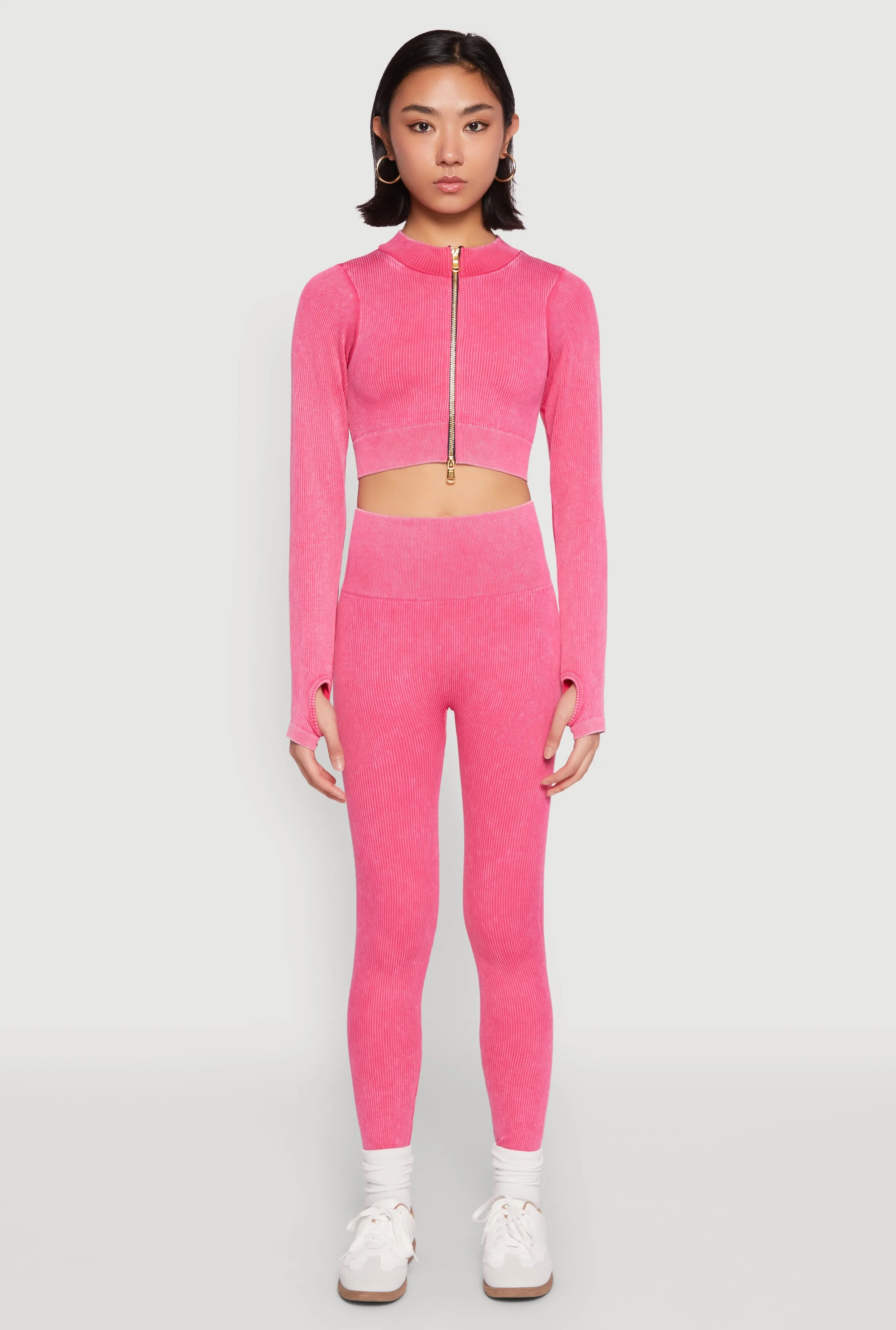 Daisy Ribbed Knit Cropped Track Jacket sold by Rainbow product image thumbnail 2