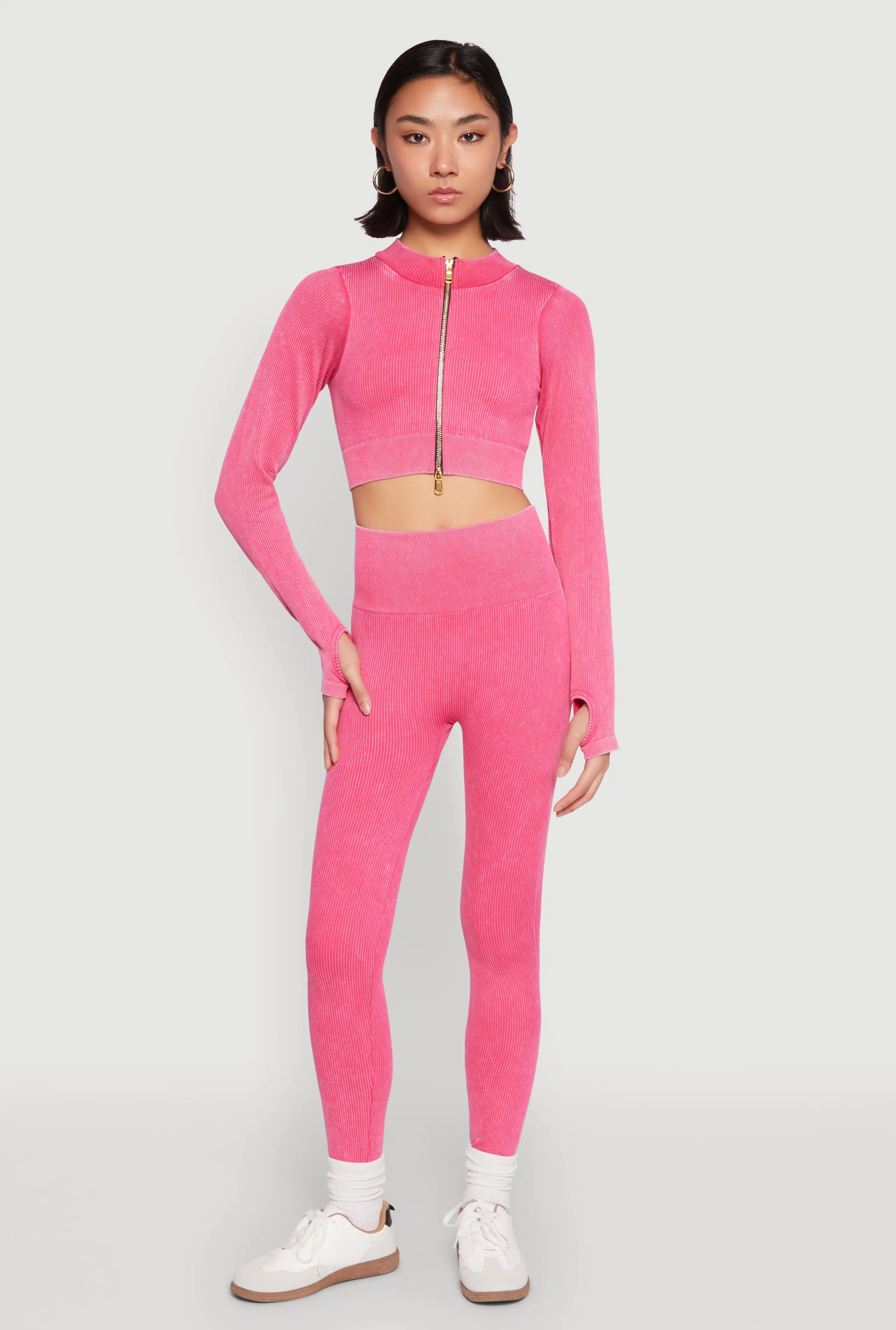 Daisy Ribbed Knit Cropped Track Jacket sold by Rainbow product image thumbnail 3