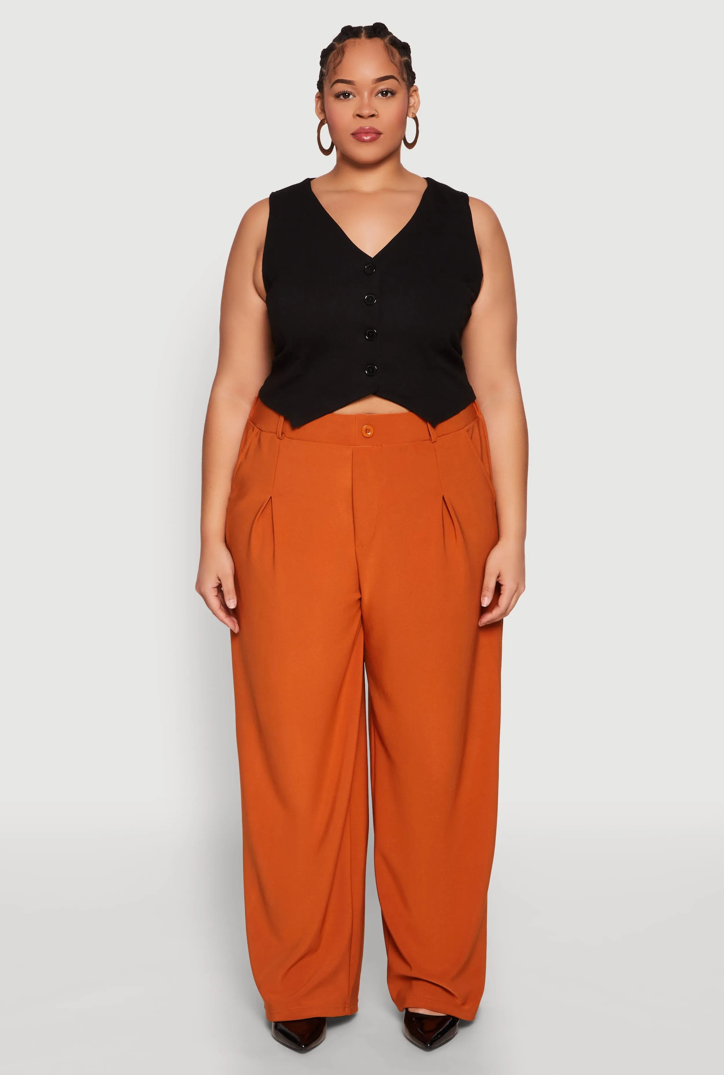 Plus Size High Waist Wide Leg Trousers sold by Rainbow product image thumbnail 2